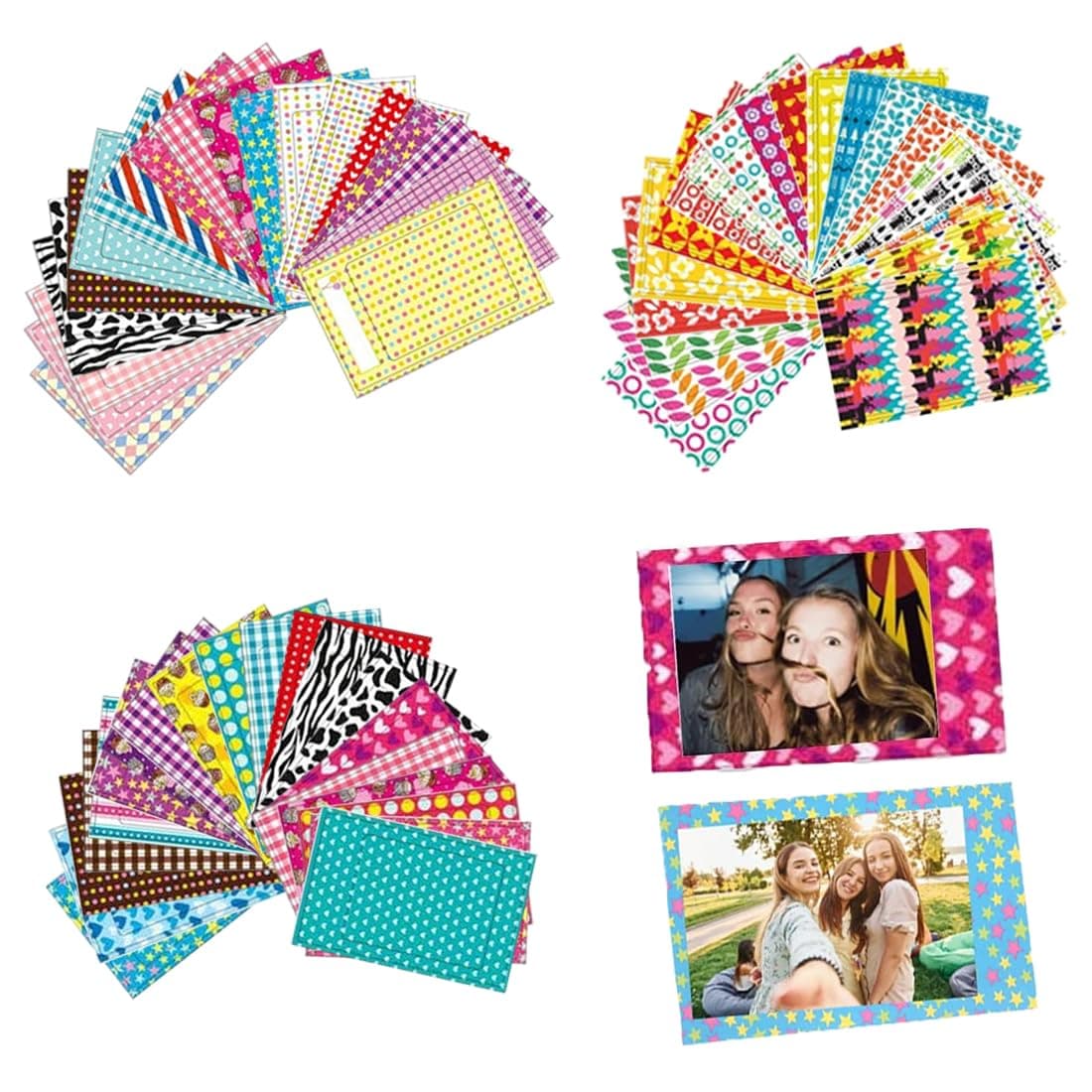 YAYNO 60 Stück Film Fotorahmen Aufkleber 9x6 cm Film Bunte Sticker Mini Bilderrahmen Aufkleber Filmrahmen Dekorative Sticker Kompatibel mit Fujifilm Instax Mini 9/8/7S/70/26/50S/90 Kamerafilm Angebot bei HelloDeals