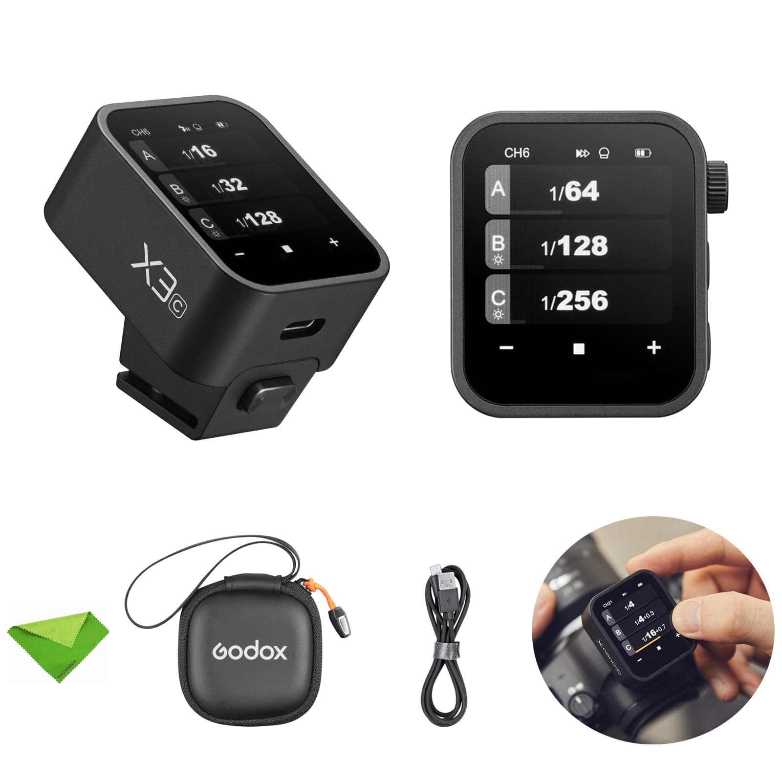 Godox X3-C Touchscreen TTL kabelloser Blitzauslöser für Canon, 2,4 GHz kabellos, Hochgeschwindigkeitssynchronisation, OLED-Bildschirm, einstellbare Helligkeit, TTL-Blitzgerät-Sender Angebot bei HelloDeals