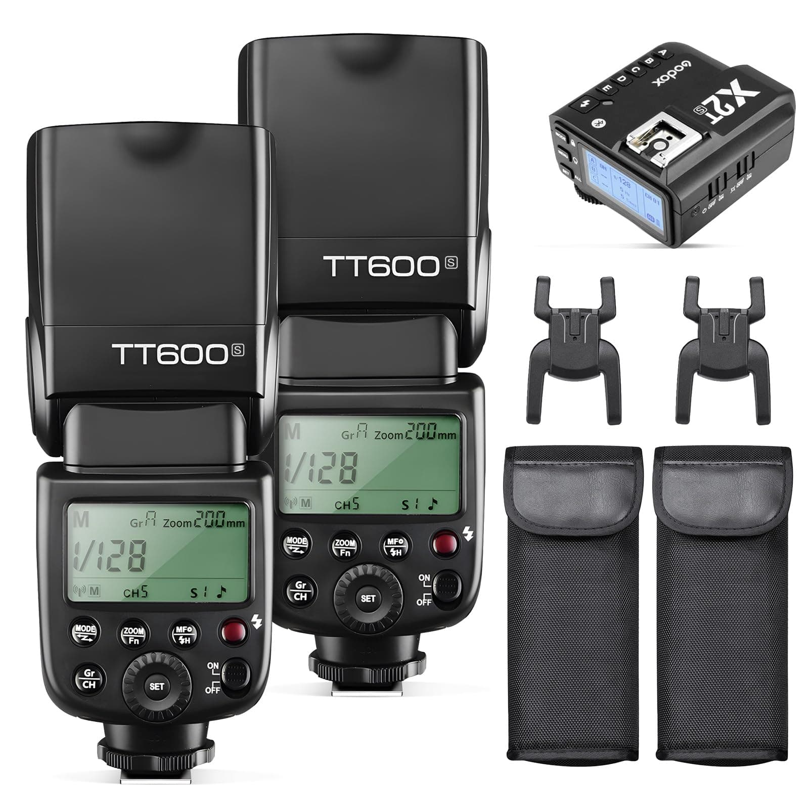Godox 2-Pack TT600S Flash mit X2T-S HSS 2.4G Wireless Master/Slaver Flash Speedlite & Receiver Godox X2T-S Remote Trigger Transmitter Kit Built-in X System Compatible for Sony Cameras TT600S with X2T-S Angebot bei HelloDeals