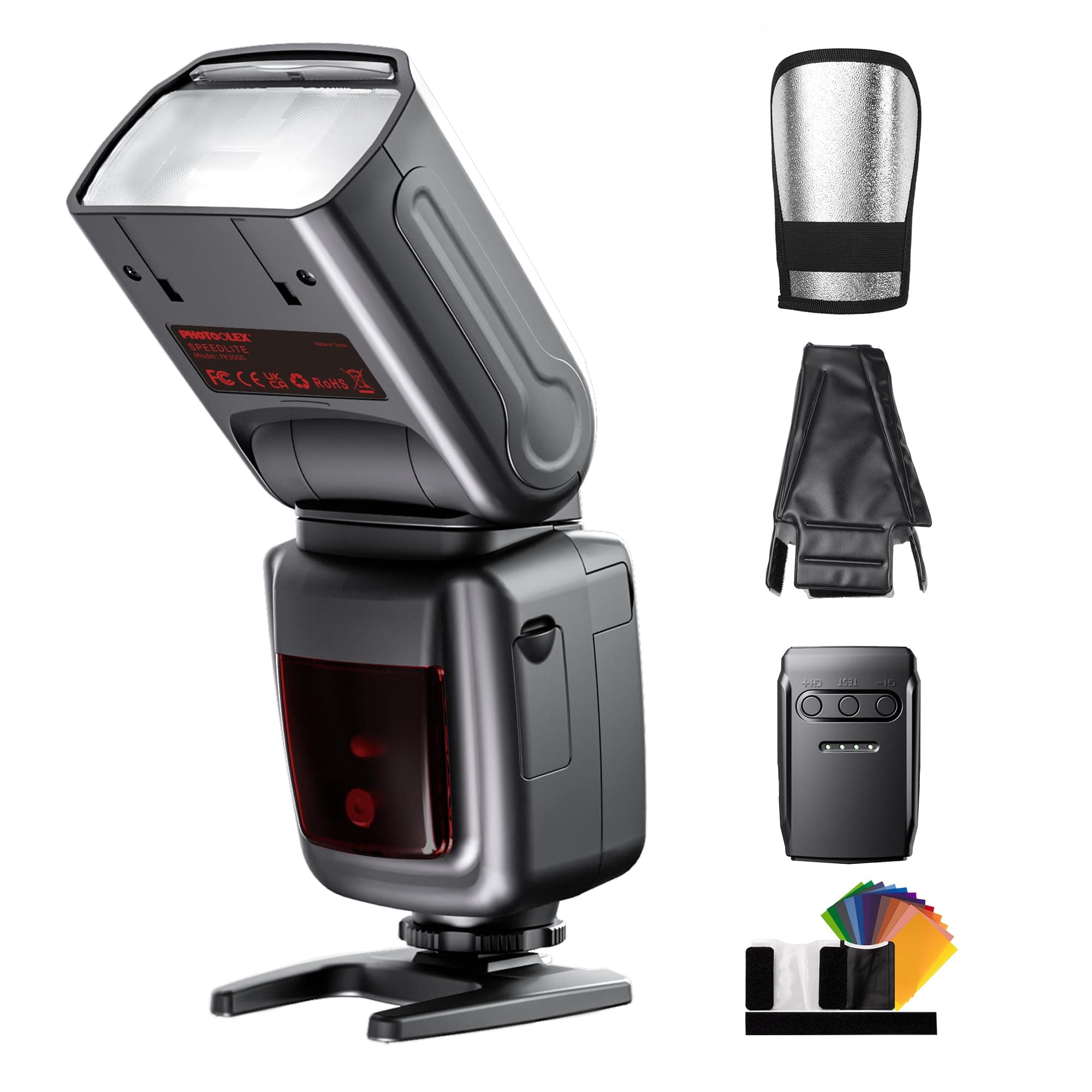 PHOTOOLEX 2.4G Blitz Flash Speedlite mit Drahtloser Auslöser für Canon Nikon Sony Panasonic Olympus Pentax Fujifilm Sigma Minolta und Andere SLR Digital FK300G-DE Angebot bei HelloDeals