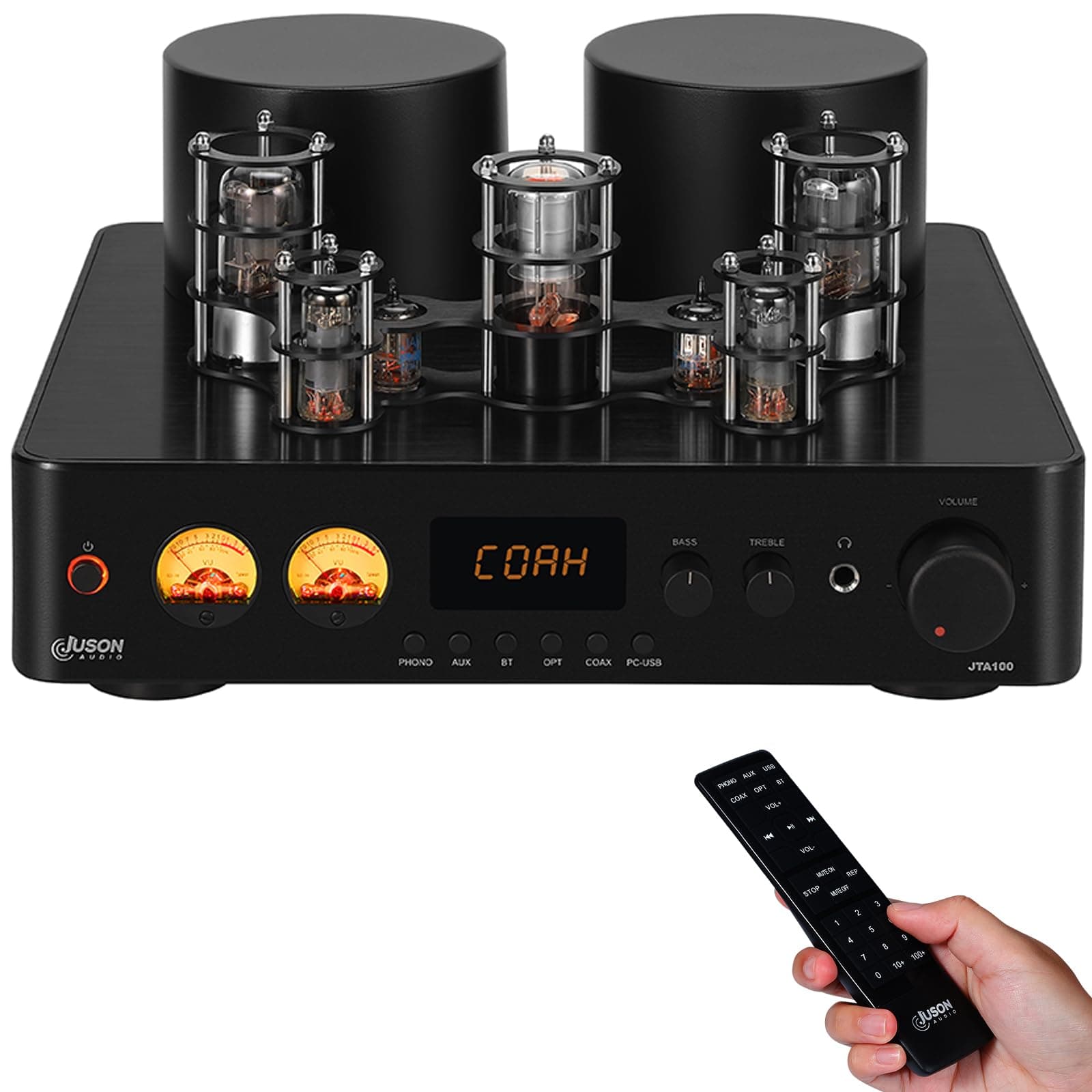 Juson Audio JTA100 200W Vakuum röhrenverstärker Integrierter Hybrid Mit BT 5.0 Optisch AUX RCA Phono Eingang und Kopfhörerausgang 2.1CH Class AB HiFi Home Audio für Plattenspieler Angebot bei HelloDeals