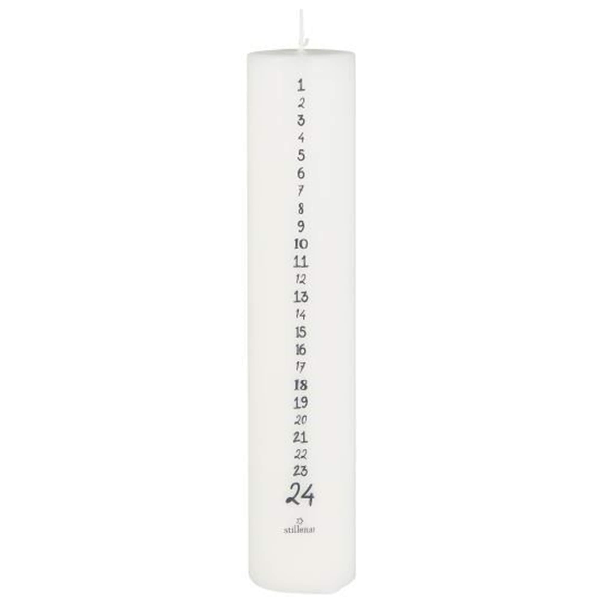 Ib Laursen Weihnachtskerze 1-24 Advent weiß mit dunkelgrauen Zahlen 25cm Stillenat Angebot bei HelloDeals