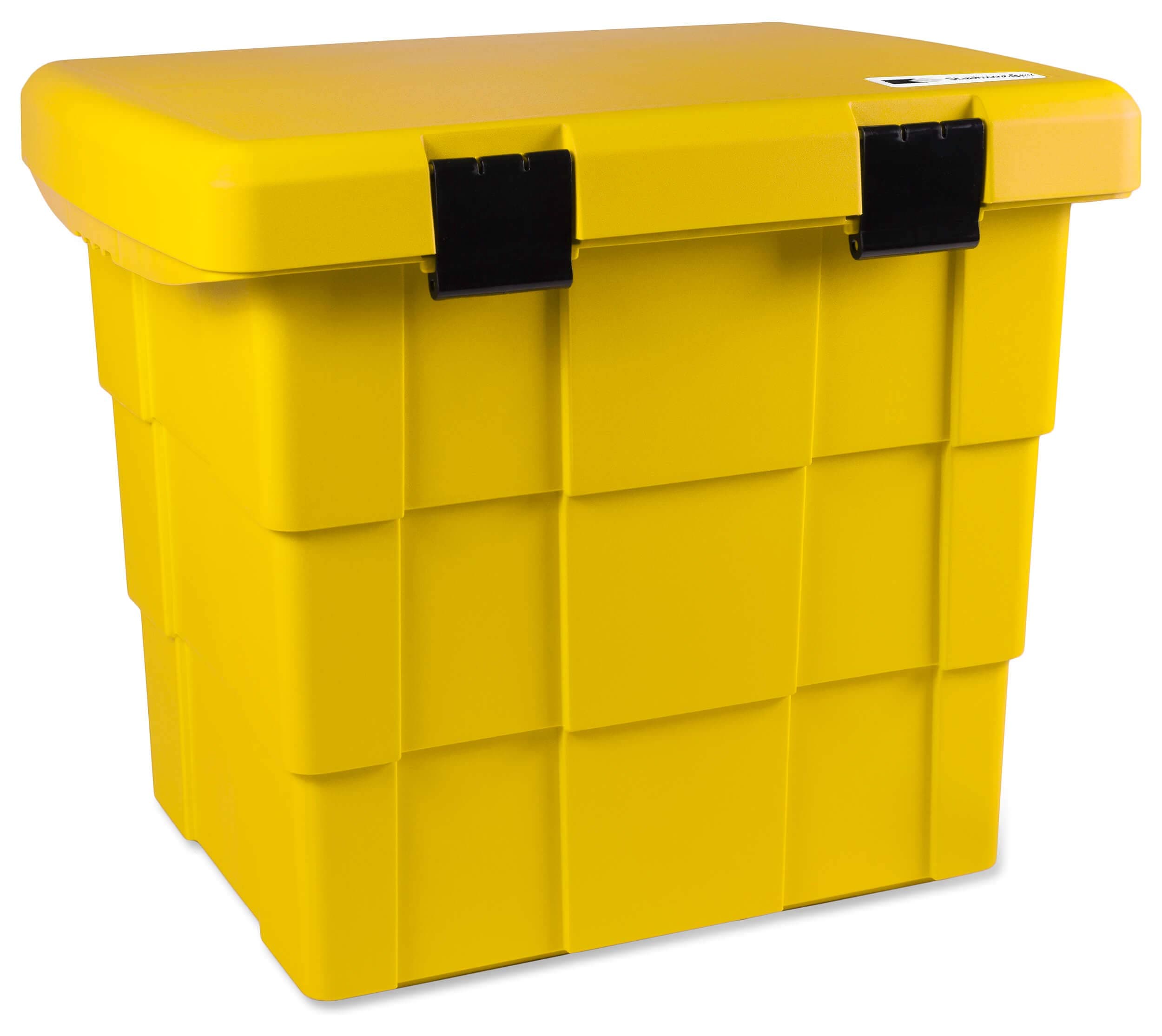 DAKEN Streugutbehälter 108 ltr. GELB, Streugutbox, Streusalzbox, Sandbox, Lagerbehälter, Pick-up Box, Anhängerbox, Deichselbox, Streukiste, Salzlager, Winterdienst Angebot bei HelloDeals