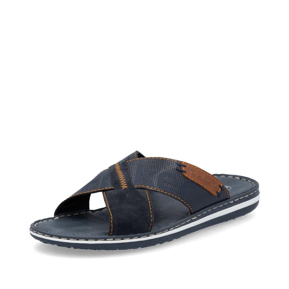 Rieker Herren Pantoletten 21098, Männer Slipper 44 EU Blau 14 Angebot bei HelloDeals