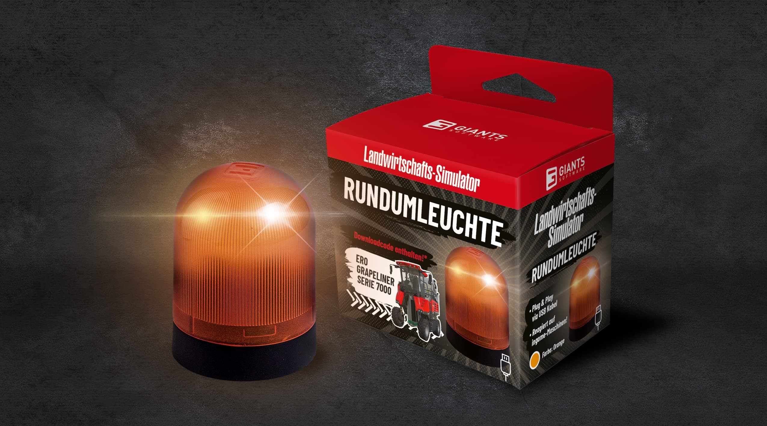 Farming Simulator Beacon Light Rundumleuchte (reagiert auf Maschinen im Spiel, Anschluss USB Kabel Typ A, 8 LEDs, Zubehör für Landwirtschaftssimulator) Angebot bei HelloDeals