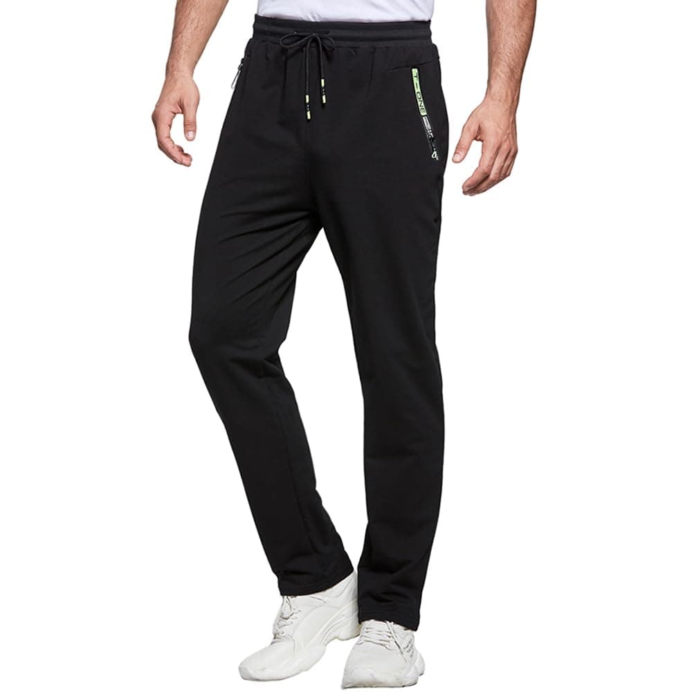 ZOXOZ Jogginghose Herren Baumwolle mit Reißverschluss Taschen Sweatpants Herren Hose L Schwarz Angebot bei HelloDeals