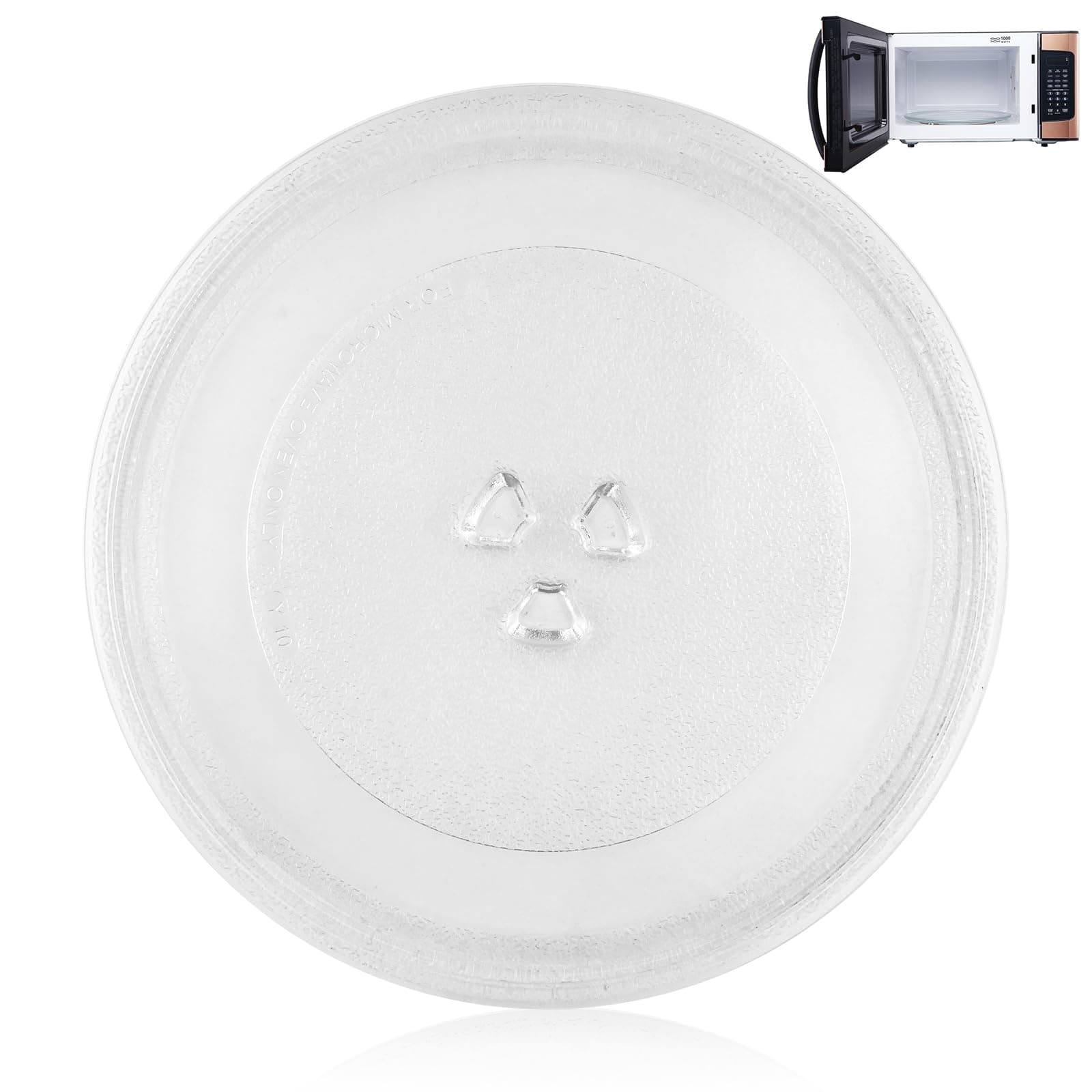 Mikrowellenteller Glas 24,5 cm, Mikrowelle Mikrowellen Teller, Drehteller Glasteller Mikrowelle Zubehör, Ersatz Drehteller Y-Förmiger mit 3 Befestigungen für Mikrowelle mit Rundem Ständer Angebot bei HelloDeals