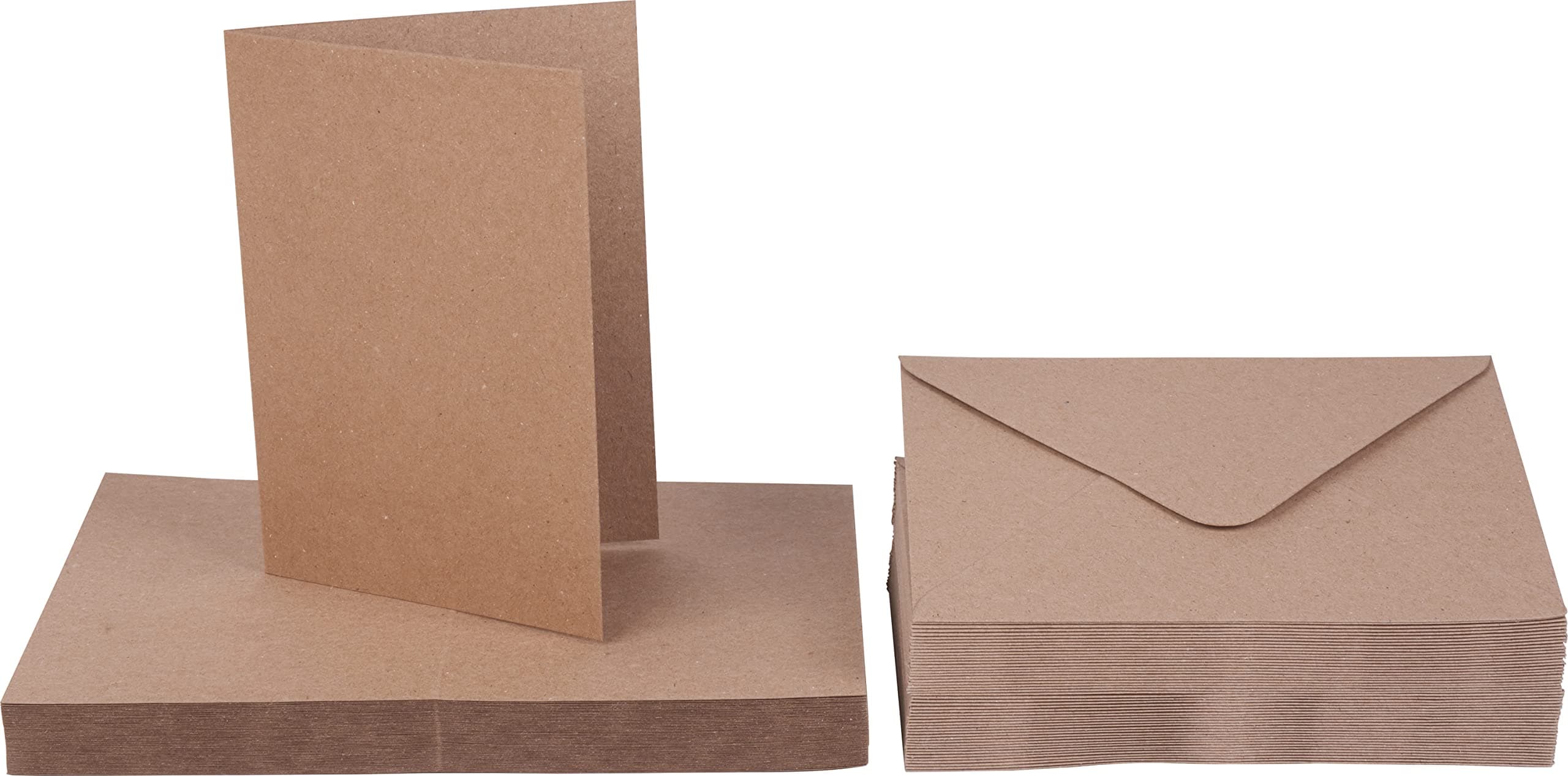 XXL-Kartenset 50 Doppelkarten Kraftpapier mit 50 Umschlägen Klappkarten A6 Angebot bei HelloDeals