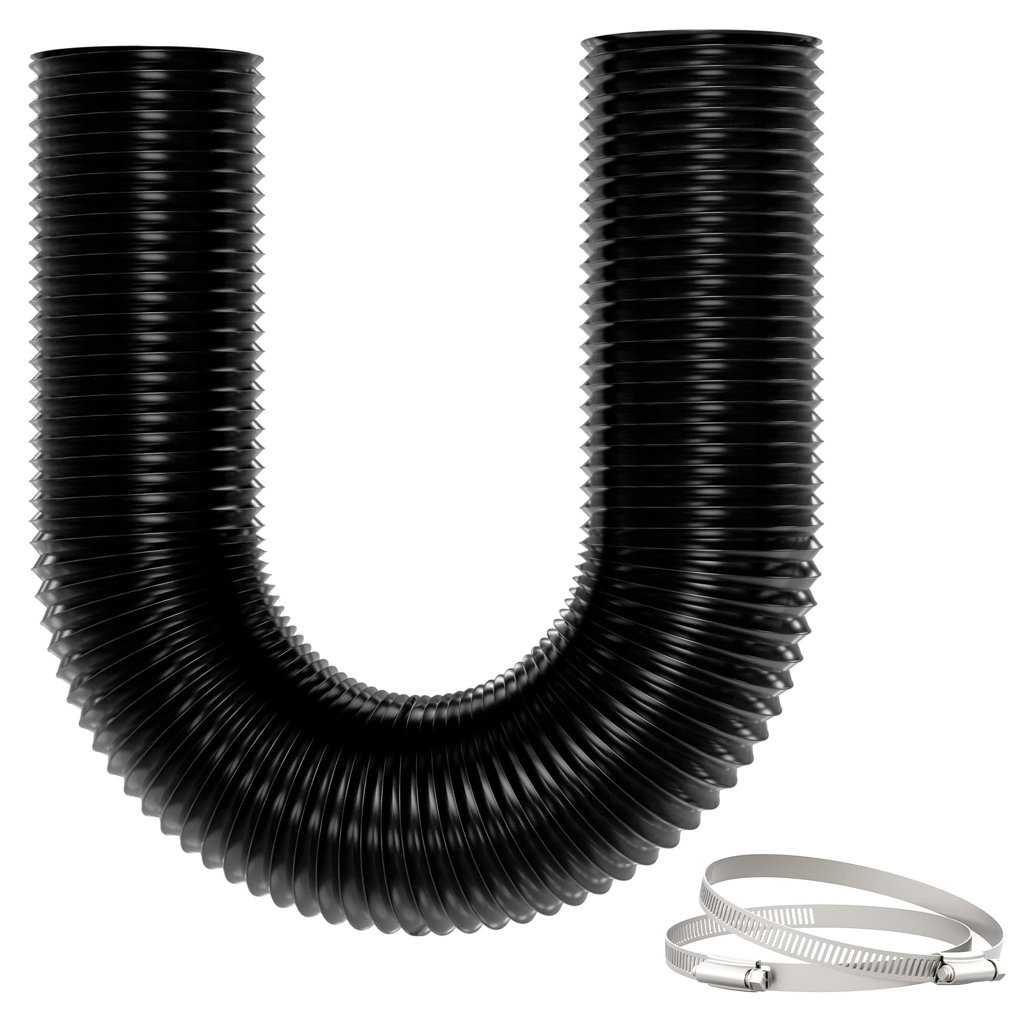 Abluftschlauch Ø75mm, 5m Länge, 5-Schicht Alu Flexrohr, Wärmedämmend, Geräuschreduzierend, Schneidbar, Ohne Chemiegeruch, Mit Eisenklammern, Flexschlauch für Trockner, Lüftungsschlauch 75mm x 5m Schwarz Angebot bei HelloDeals