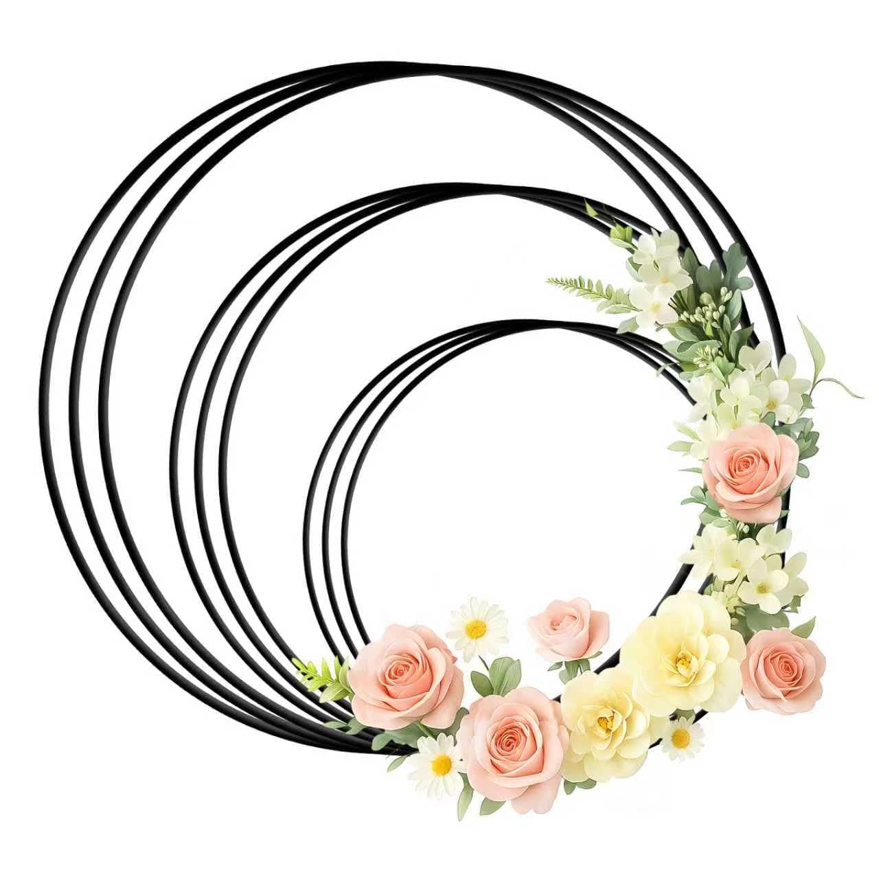 9er Set Metallringe zum Basteln – Metallring Schwarz, 3 mm Dick, Ø 10/15/20 cm – Ring zum Basteln, Deko Ringe zum Aufhängen & Dekoring für Makramee, Floristik & Hochzeit Angebot bei HelloDeals