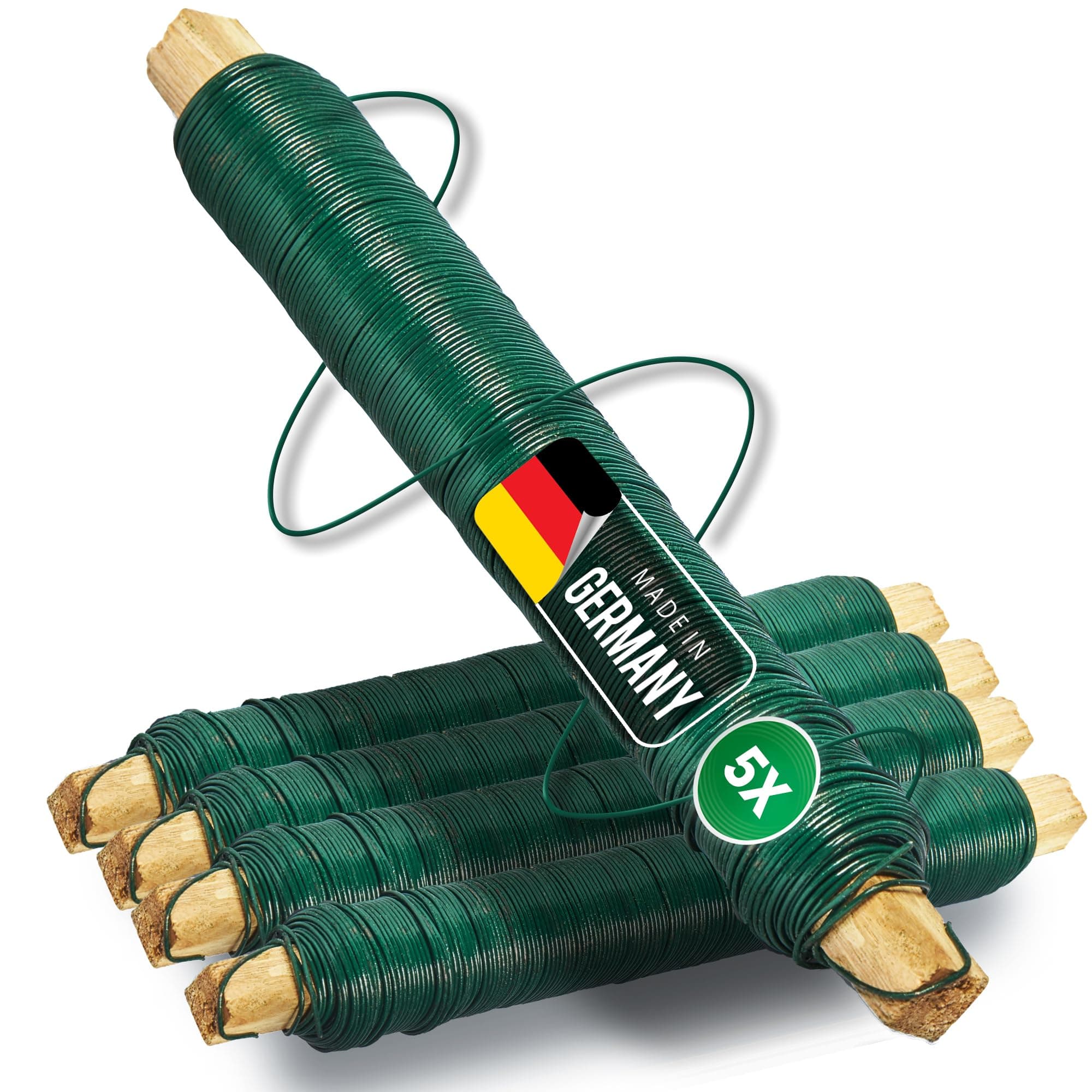 Novatool 5x Wickeldraht I grün I 0,65 mm I Draht I Basteldraht Gartendraht Blumendraht Bindedraht Biegedraht Pflanzendraht rostfrei Dekoband Dekodraht Angebot bei HelloDeals