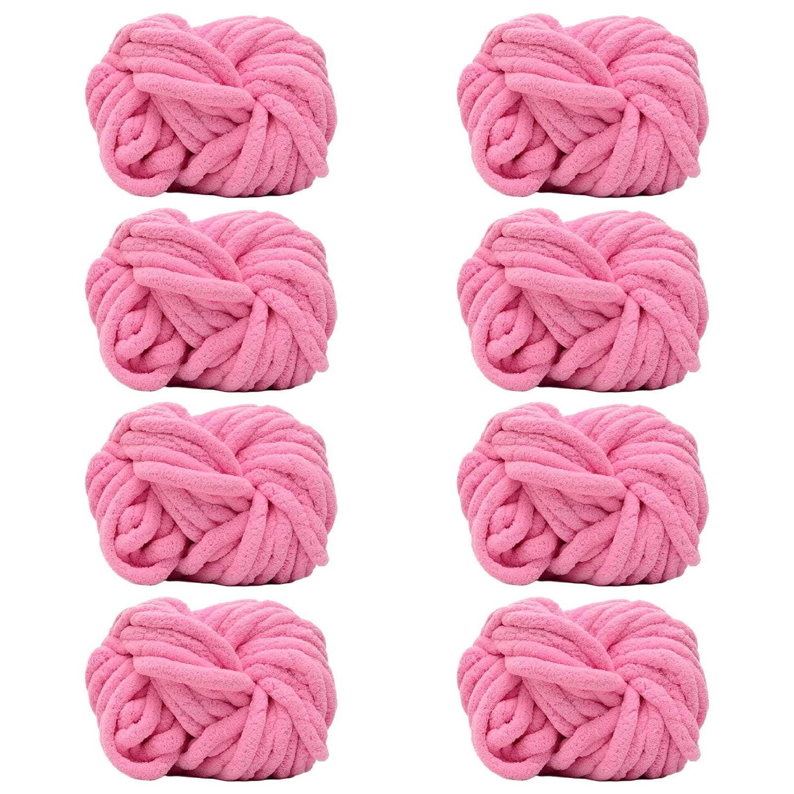Maxee Dicke Wolle Garn 8 * 250 Stück, Sperrige Armstricken Wolle, Soft Arm Knitting, XXL Grobstrick Weiches Wollgarn, zum Häkeln für Decke, Perfekt zum Weben von Haustier Nest, Decken, Zierkissen 8*250 04 Rosa Angebot bei HelloDeals