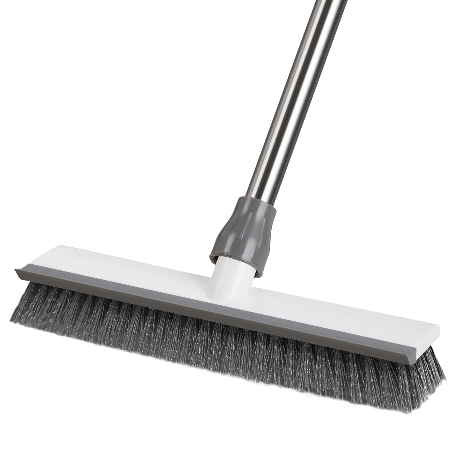 Boden-Scheuerbürste mit Langem Stiel(128cm), 2-in-1 Bodenschrubber mit steifen Borsten und Gummiabzieher, Bodenbürste für die Reinigung von Fliesen, Küche, Bad, Dusche, Terrasse, Garage Angebot bei HelloDeals