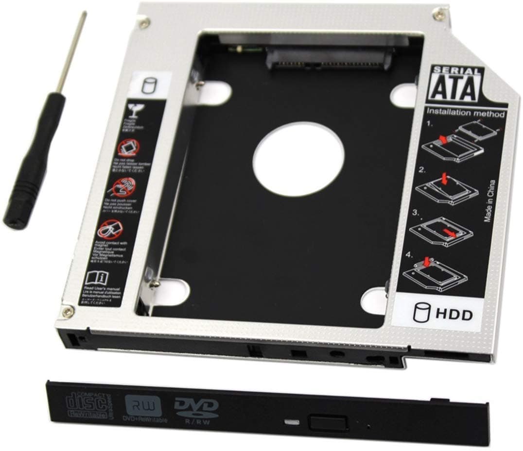 Universal 9,5 mm SATA auf SATA 2nd SSD HDD Festplatten-Caddy Adapter Tray Gehäuse kompatibel mit Dell HP Lenovo ThinkPad Acer Gateway ASUS Sony Samsung MSI Laptop Angebot bei HelloDeals