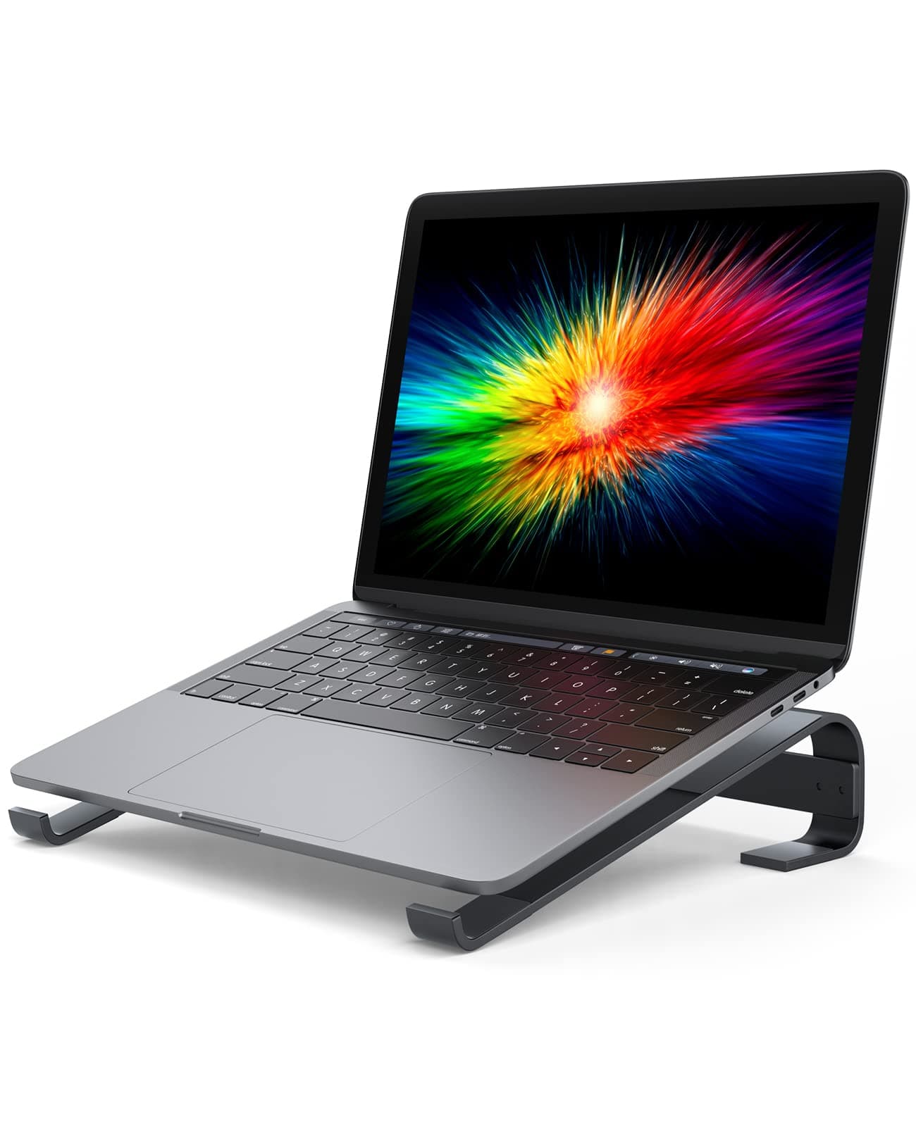 Soqool Laptop Ständer, Ergonomisch Laptop Halterung für Schreibtisch, Aluminium Notebook Ständer mit Belüftung, Kompatibel mit MacBook Air/Pro, Lenovo, Huawei, Acer, Dell, HP (10-17 Zoll) Schwarz Angebot bei HelloDeals