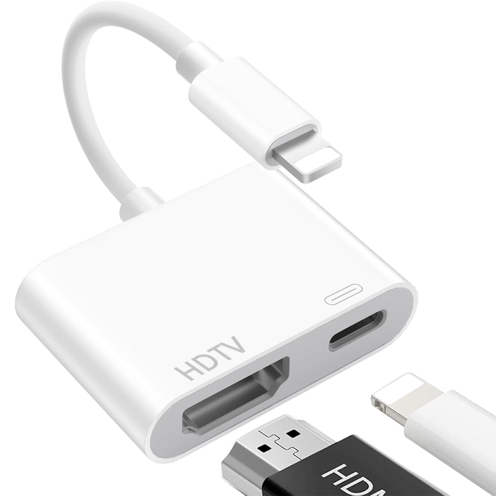 Lightning HDMI Adapter,【Apple MFI zertifiziert】 Lightning auf HDMI, i-Phone H-DMI Adapter, A-dapter L-ightning auf H-DMI AP-TPQ-DE Angebot bei HelloDeals