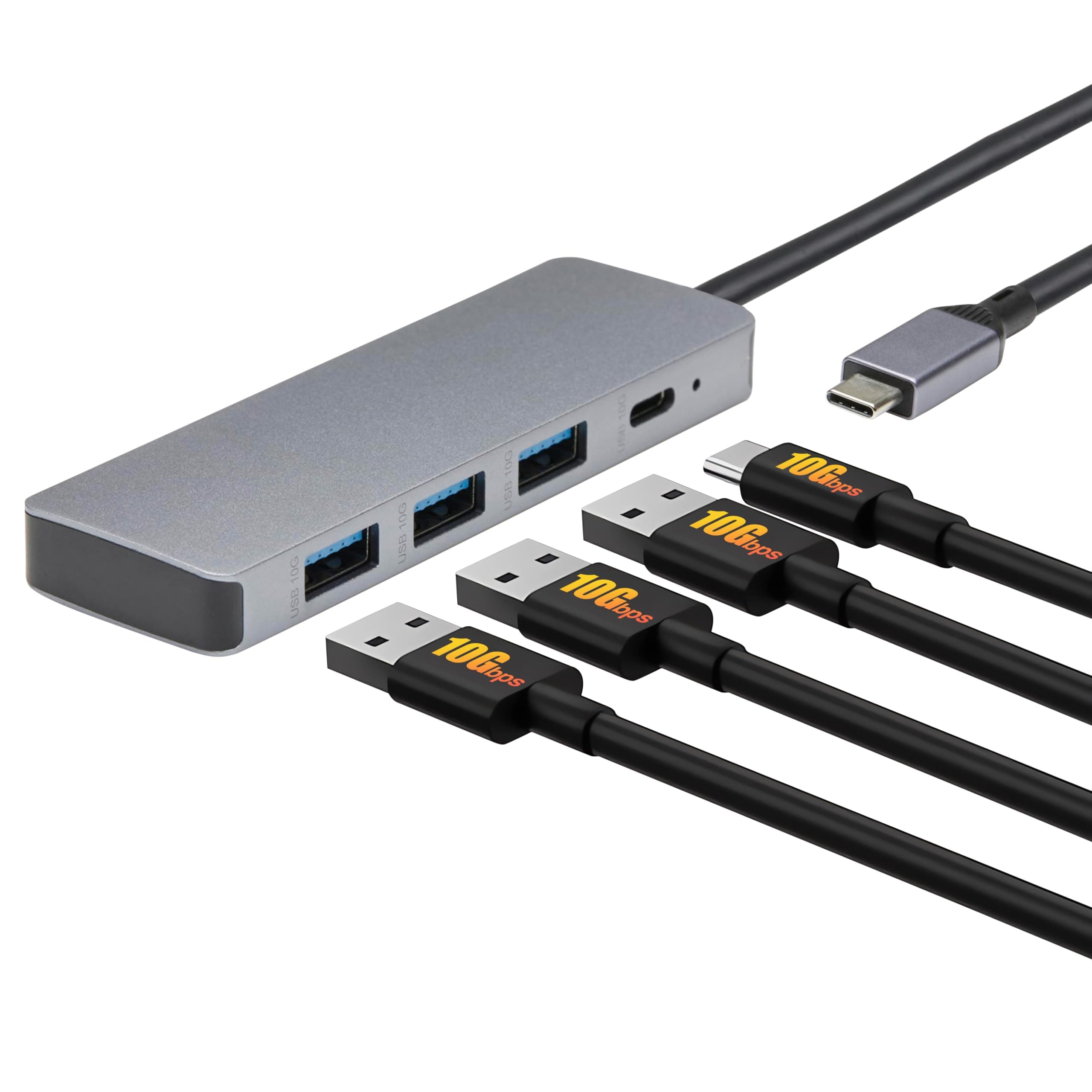 Amazon Basics USB-Hub-Dock für USB 3.2/3.1 2. Generation, 10 Gbit/s, USB-C auf 1 x USB-C / 3 x USB-A, geeignet für Windows/Mac, Silber, Schwarz Angebot bei HelloDeals