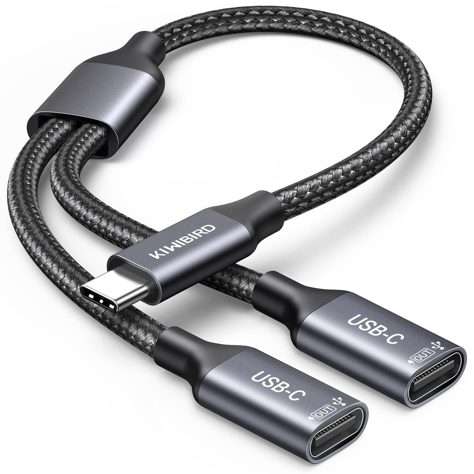 KiWiBiRD USB C Verteiler Doppelstecker 1 zu 2, Typ C Y Kabel Splitter zum Laden Dual USB C Port Adapter Ladekabel für Strom und Daten, Kompatibel mit Laptop Mac Auto Tastatur Maus Drucker Angebot bei HelloDeals