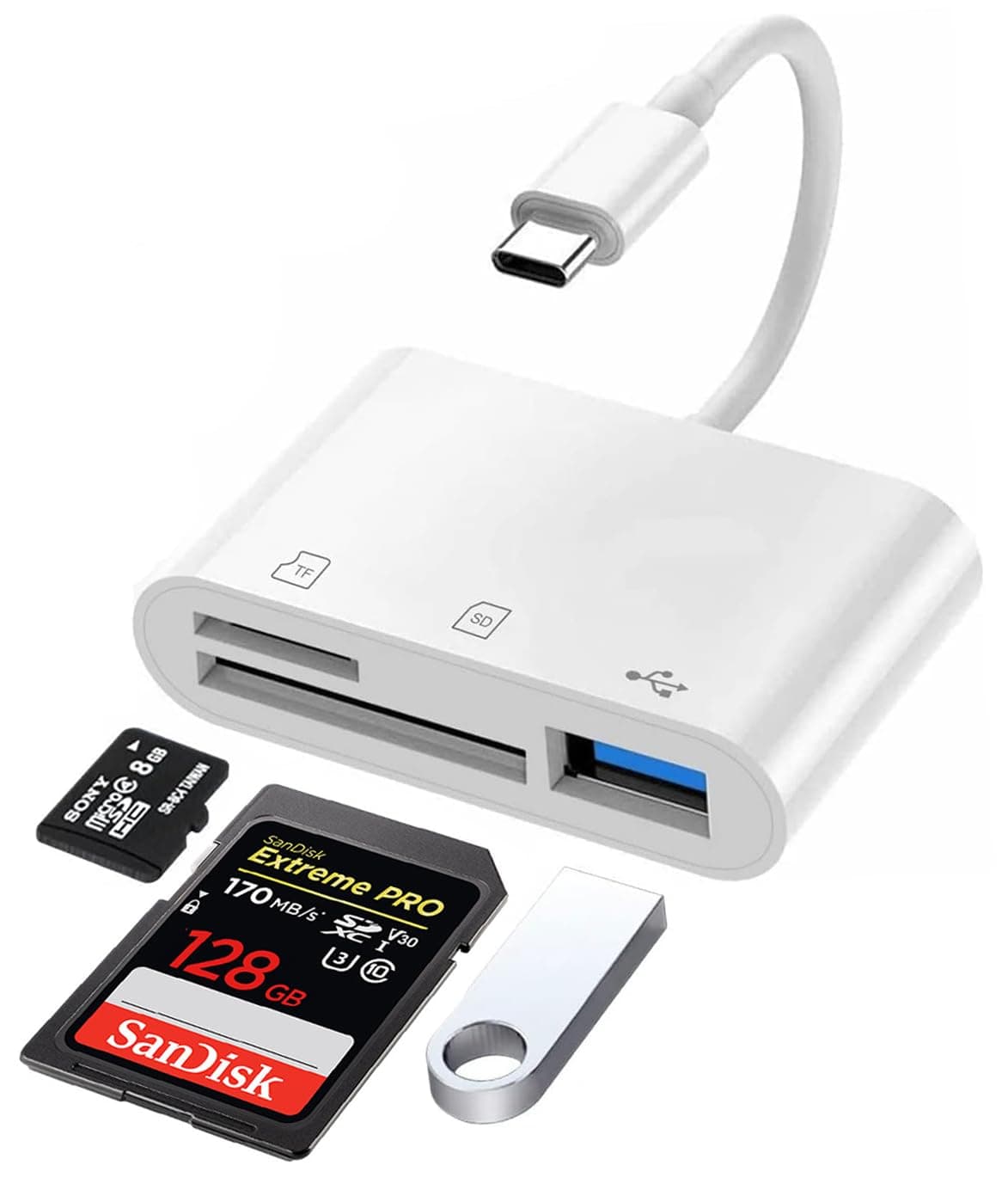USB C Kartenleser, USB C auf Micro SD TF Speicher Kartenleser, Kartenlesegerät Typ C auf USB Kamera Speicherkartenleser Adapter für iPhone 15/Pro Max/Pro/Plus/iPad Pro/MacBook Pro/Air, Samsung Galaxy Typ1 Angebot bei HelloDeals
