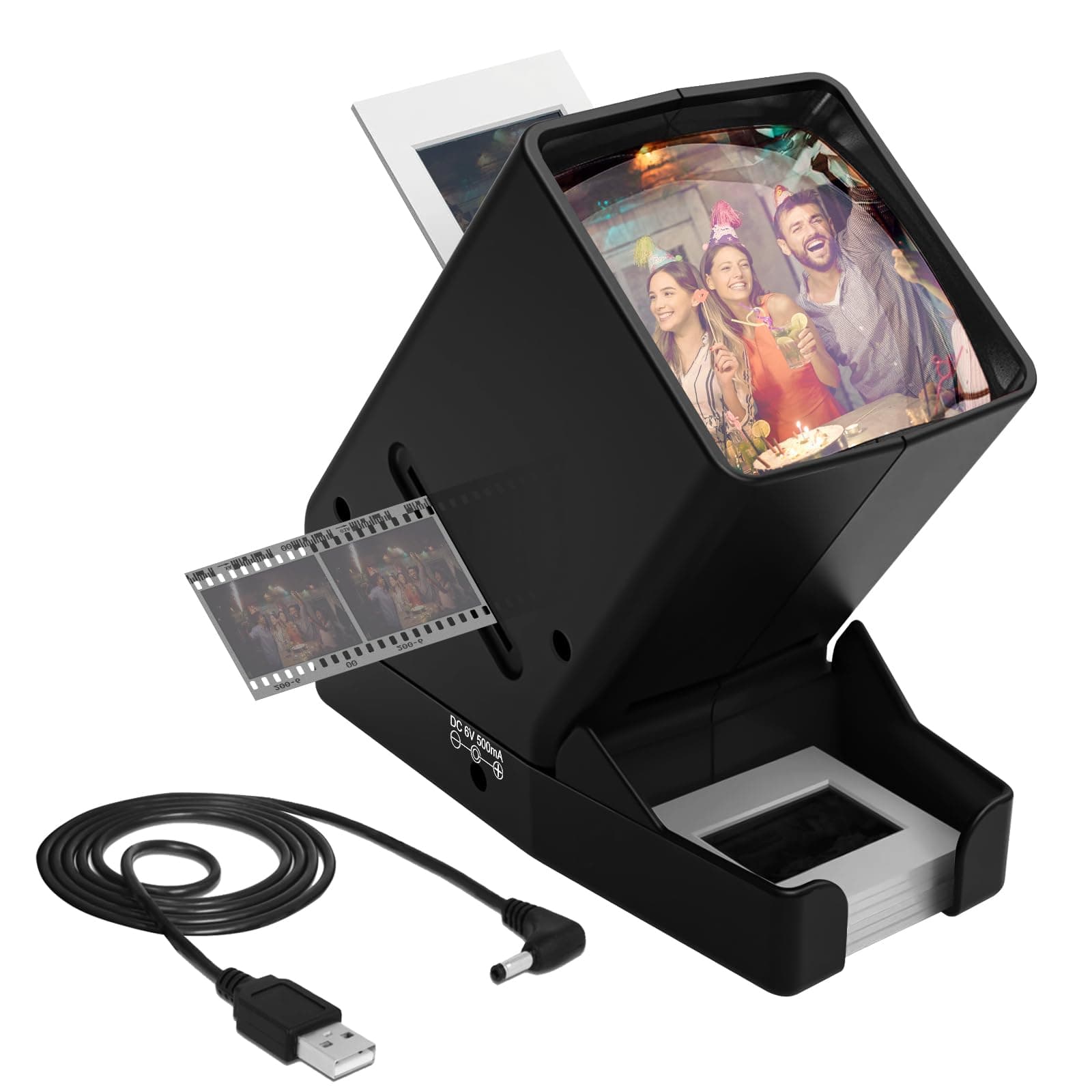 SV-3 35mm Diabetrachter, 3-facher Vergroßerung,LED-Beleuchtung für 35mm Dia-Scheiben und Film negativs,Filme Dia-Viewer USB- oder batteriebetrieben (inkl. USB-Kabel) Angebot bei HelloDeals