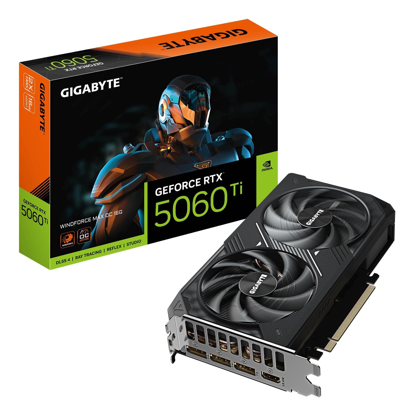 Gigabyte GeForce RTX 5060 Ti WINDFORCE MAX OC 16G Grafikkarte – 16 GB GDDR7, 128 Bit, PCI-E 5.0, 2587 MHz Kernfrequenz, 3 x DisplayPort, 1 x HDMI, NVIDIA DLSS 4, GV-N506TWF2MAX OC-16GD Angebot bei HelloDeals