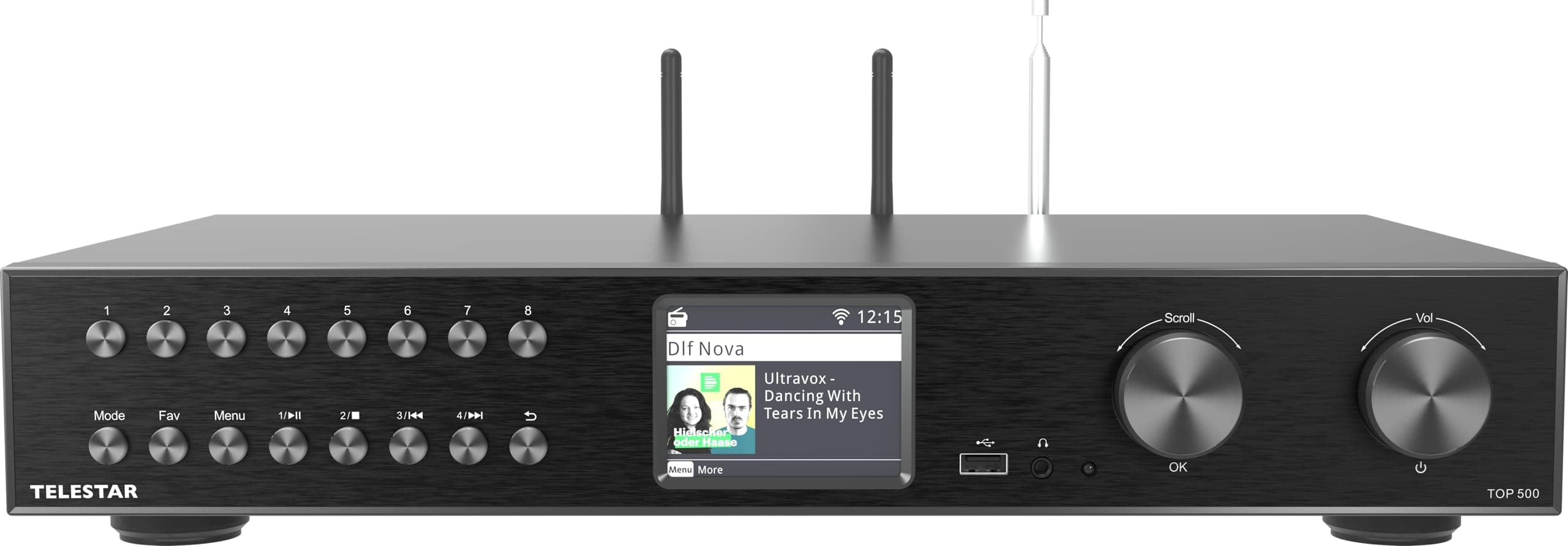 TELESTAR TOP 500 – HiFi-Tuner (43 cm Breite, Internetradio/DAB+, Bluetooth Sende-/Empfangsfunktion, USB-Aufnahme, Streamingdienste) – Schwarz ohne Verstärker Angebot bei HelloDeals