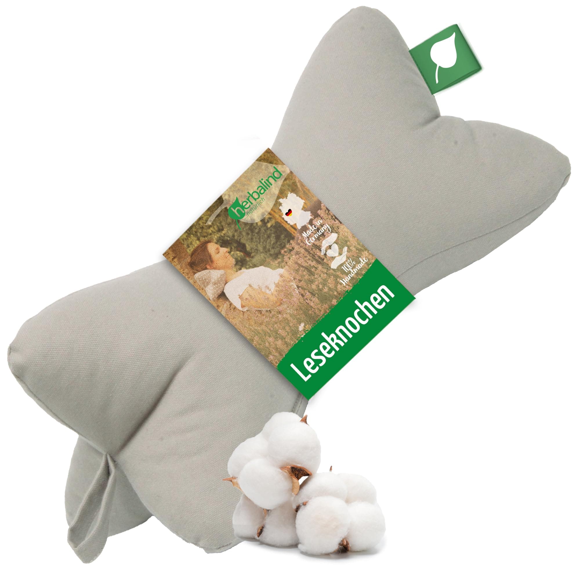 Herbalind Leseknochen Nackenrolle Nackenkissen Lesekissen als Tabletkissen - 40 x 18 cm Dekokissen Stützkissen Buchkissen Buchstütze - 100% Baumwolle, Buch Tablet Kissen - Canvas grau Taupe (Canvas) Angebot bei HelloDeals