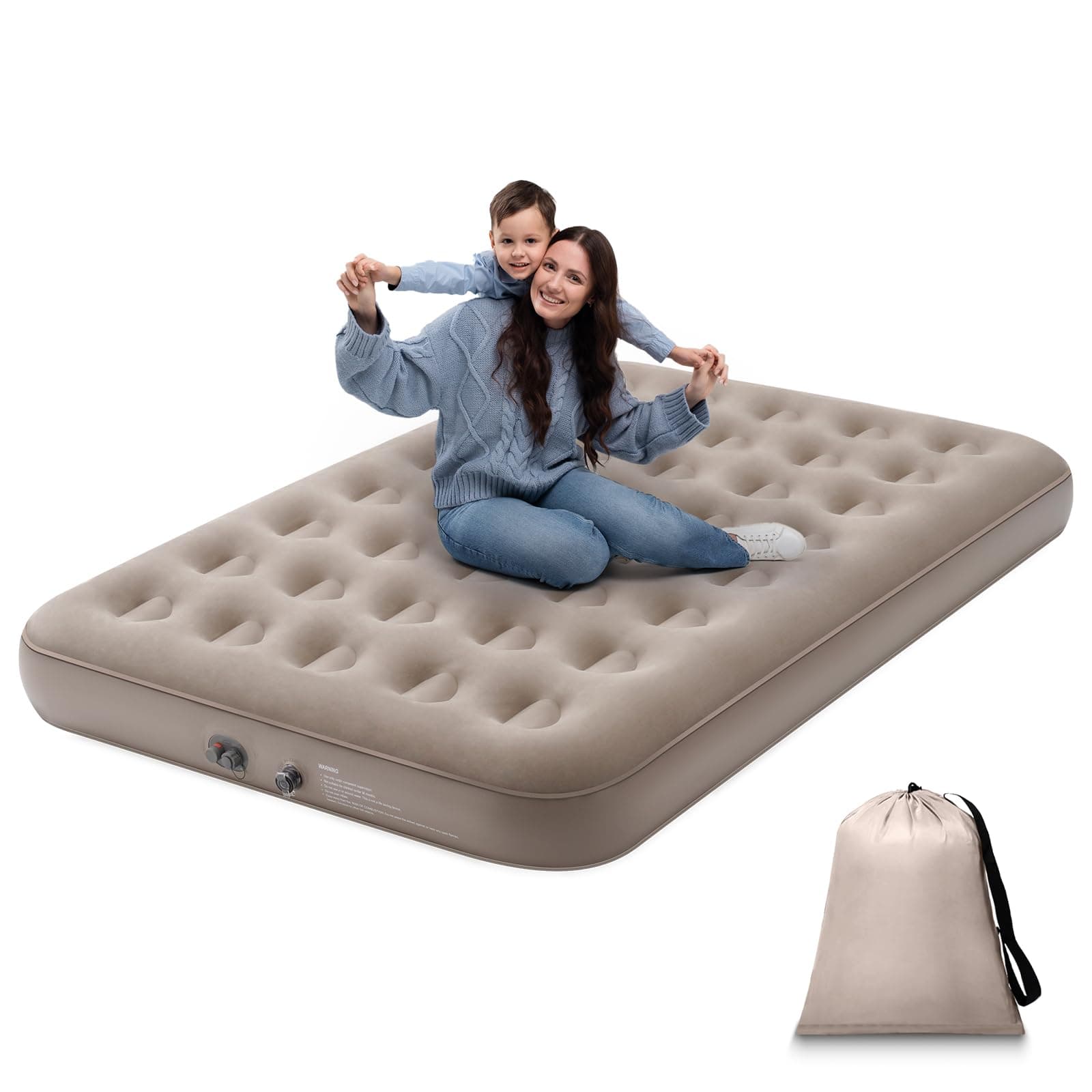 Luftmatratze Selbstaufblasend 2 Personen Luftbett Selbstaufblasend mit eingebauter elektrischer Pumpe Aufblasbare Matratze Gästebett für 2 Personen für Camping Heimgebrauch 190 x 125 x 20cm 190x125x20cm Angebot bei HelloDeals