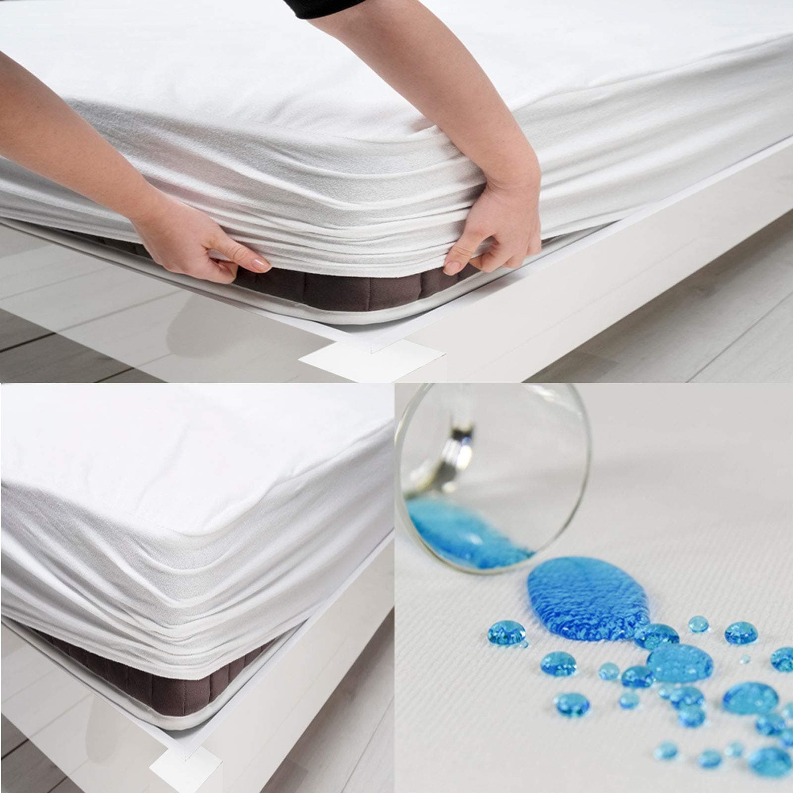 Matratzenschoner 90x200 cm Wasserdicht, Buymax® wasserdichte Spannbettlaken ohne Knistern, Inkontinenzauflage Rundumgummi Atmungsaktiv Rundumbezug Anti-Milben Bezug waschbar 90x200 cm 1 Angebot bei HelloDeals