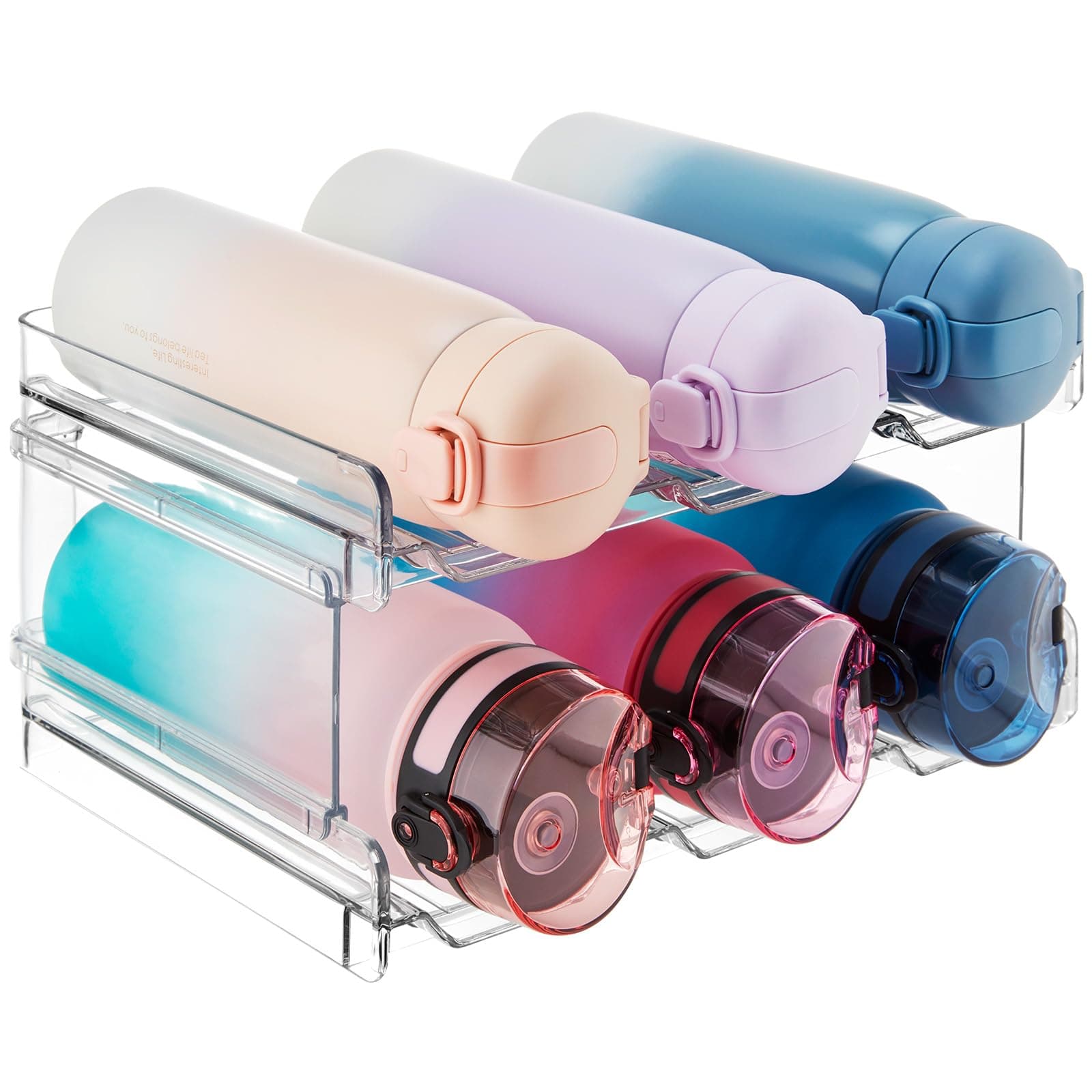 Lifewit Stapelbarer Flaschenhalter Weinflaschen Halter Weinregal Wein for 6 Flaschen, Gefrierschrank, Vorratskammer - Kunststoff-Wasserflaschenhalter für Küchenarbeitsplatte, Schrank 2tier-6 Flaschen Angebot bei HelloDeals