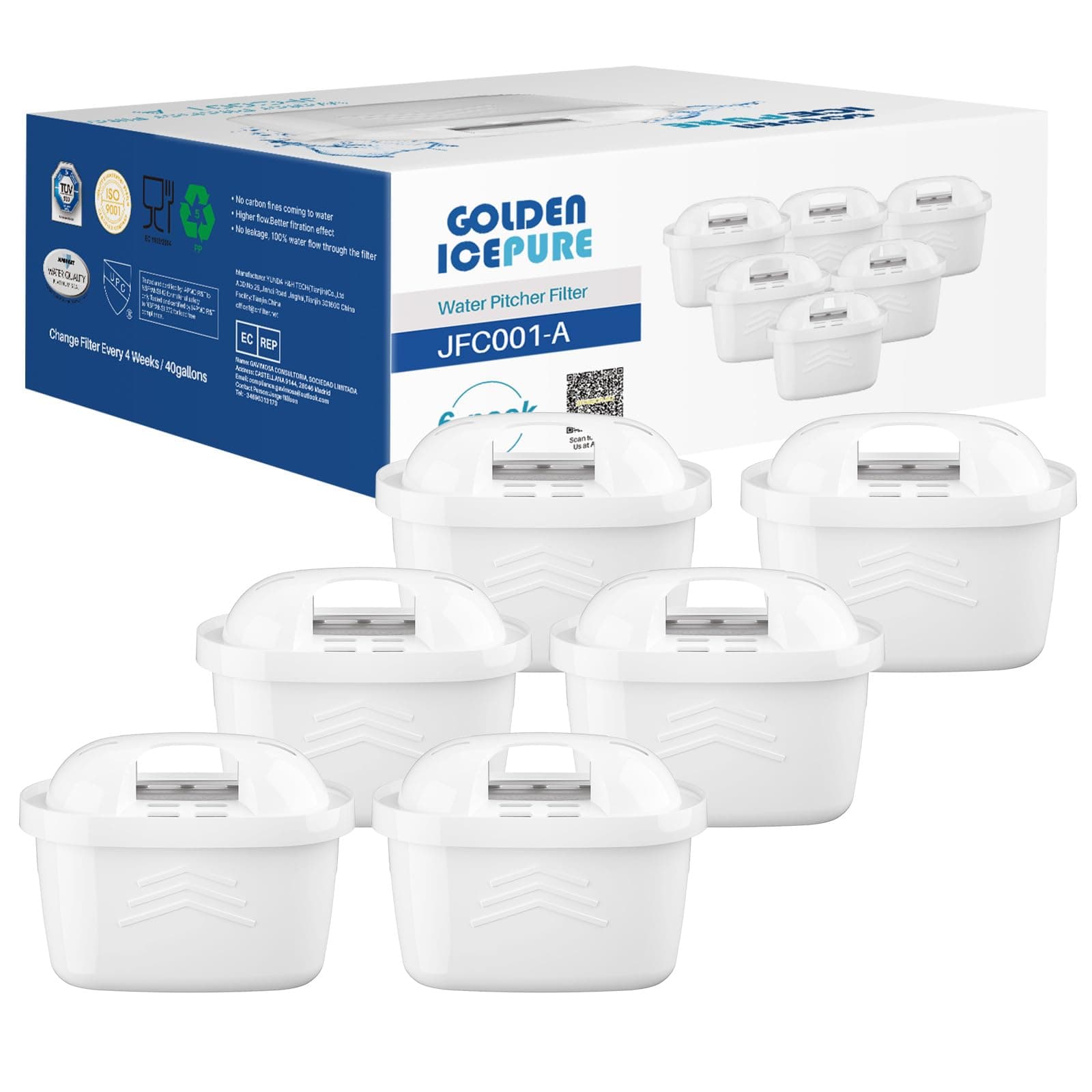 GOLDEN ICEPURE Wasserfilter Kartuschen Kompatibel mit Brita® Maxtra+® Plus Maxtra Pro® All-in-1,Wasserfilter kartuschen Ersatz für Mavea,Anna Duomax,6 Stück 6 Stück (1er Pack) Angebot bei HelloDeals