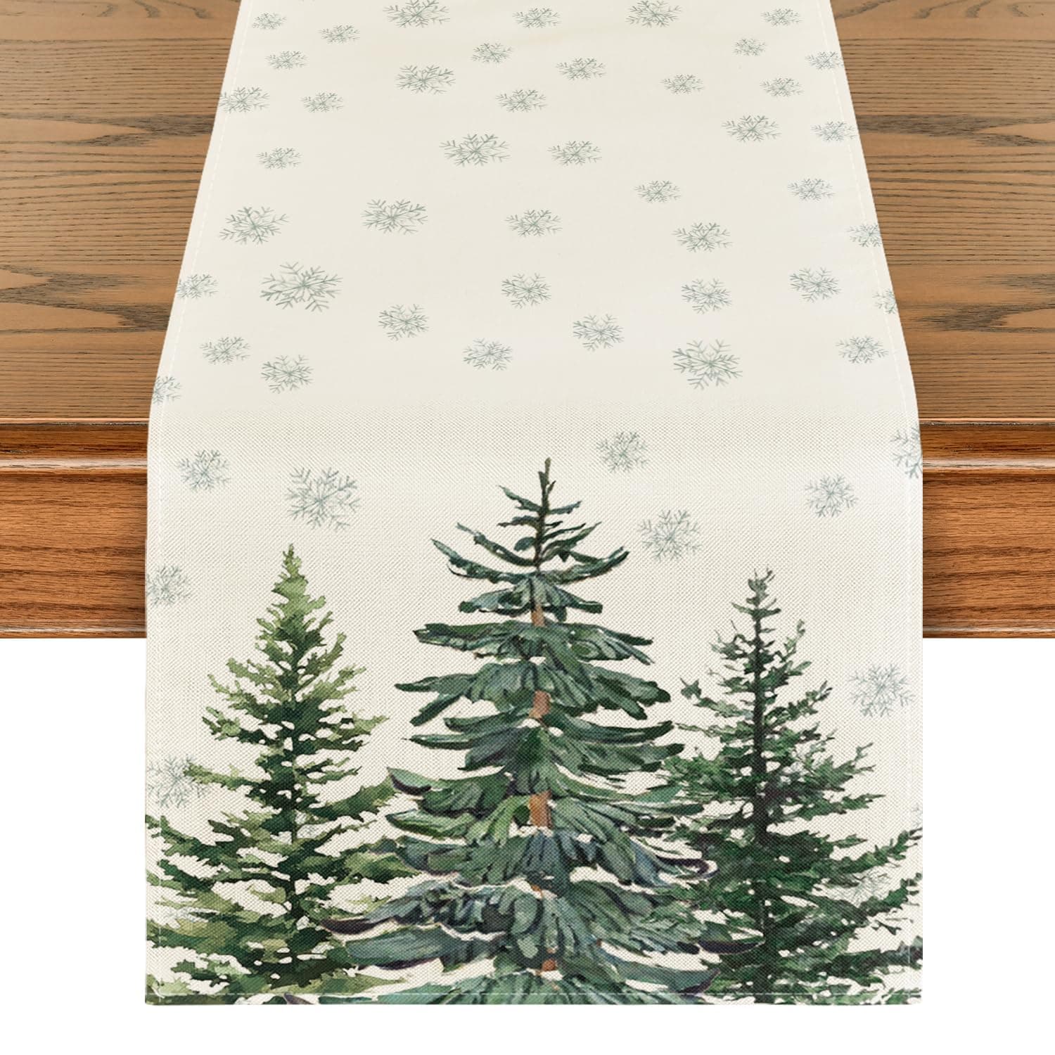 Artoid Mode Kiefern Schneeflocken Weihnachten Tischläufer, Saisonnal Winter Küche Tisch Dekoration Drinnen Urlaub Party Dekor 40x180 cm 40 x 180 cm Beige Angebot bei HelloDeals