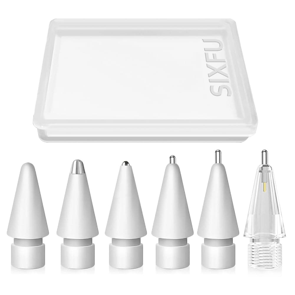 6 Stück Spitzen für Apple Pencil Spitze, Hochempfindliche Pencil Tips Verschleißfest Metall Spitzen Set Kompatibel mit Apple Pencil Pro/ 2. Generation/ 1. Gen/USB C Weiß 6 Pack Angebot bei HelloDeals