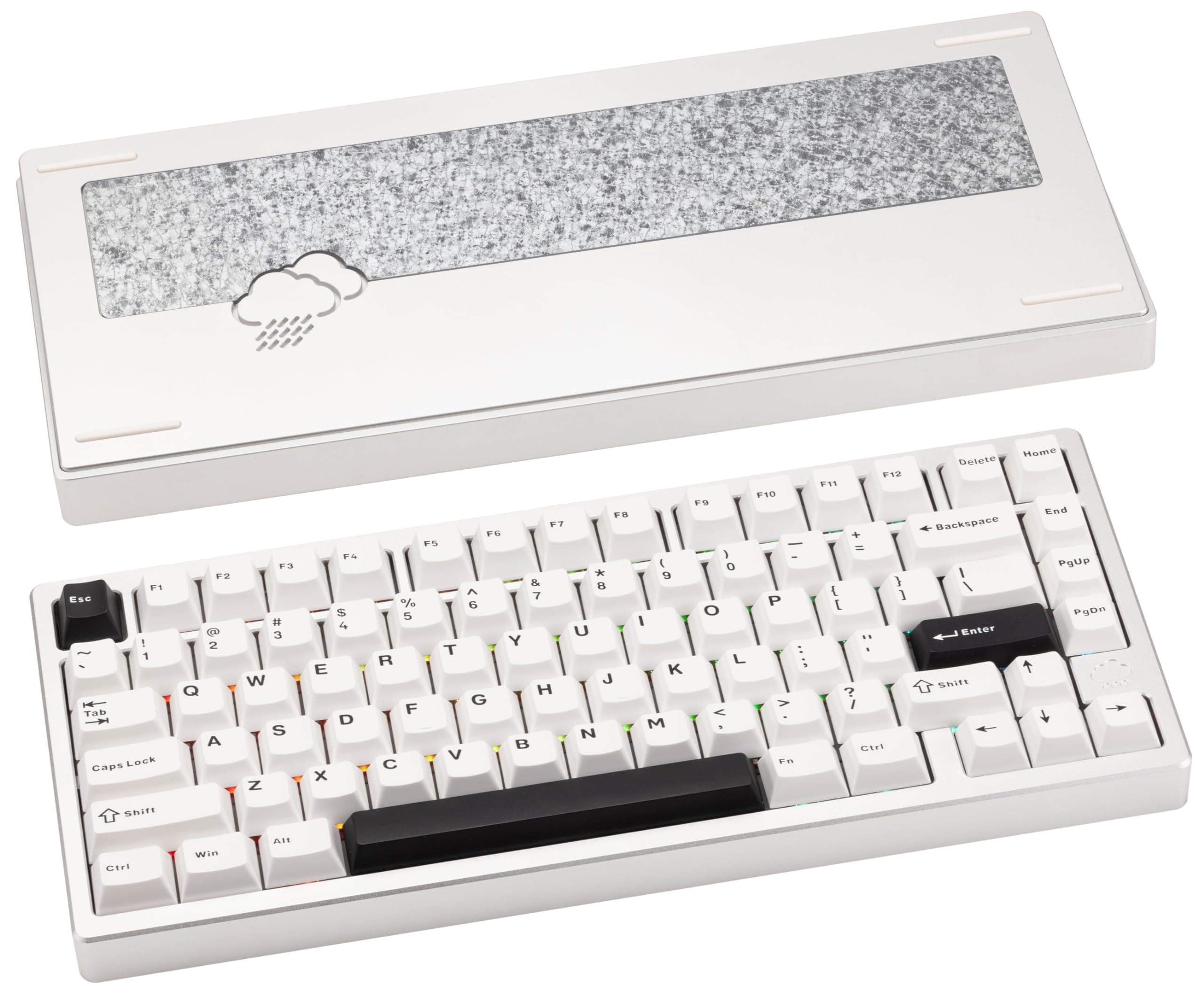 WOBKEY Rainy 75 Aluminium HMX/JWK Switches Mechanische Tastatur mit Überragender Akustik, Kabelgebunden, BT, 2.4G Drahtlose Konnektivität (Pro - Silber) Angebot bei HelloDeals