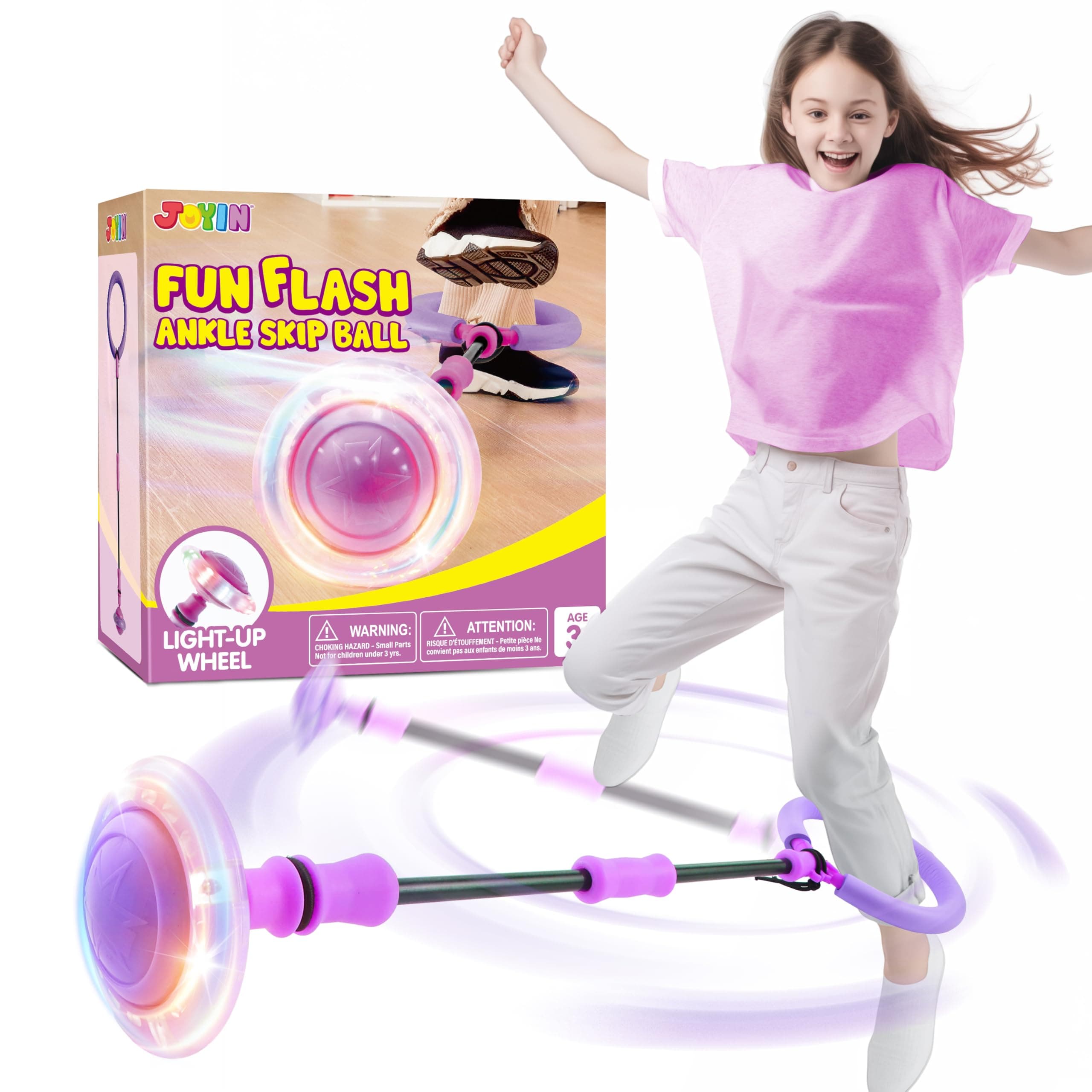 JOYIN Swing Wheel mit Lichtrad,Blinkender Springring Fußkreisel Kinder,Sport Sprungball,Flash Jumping Ball Drinnen&draußen,Geschenke mädchen 6 7 8 9 10 Jahre Lila Violett Angebot bei HelloDeals