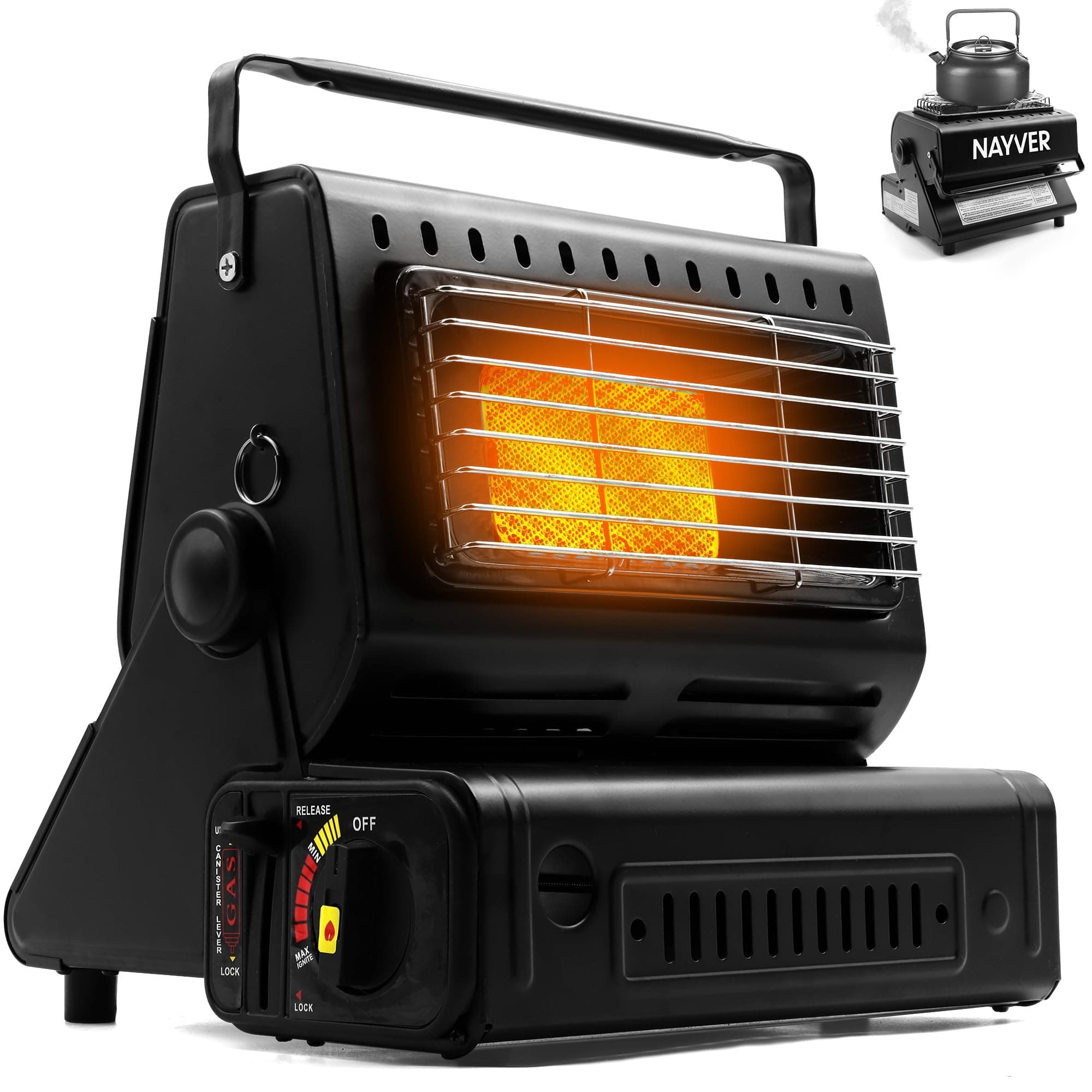 Campingheizung 1300 Watt, 2 in1 - Gasheizung & Campingkocher/Gaskartusche, Zeltheizung, Heizstrahler für MSF-1a Kartuschen(Gasheizung) Angebot bei HelloDeals