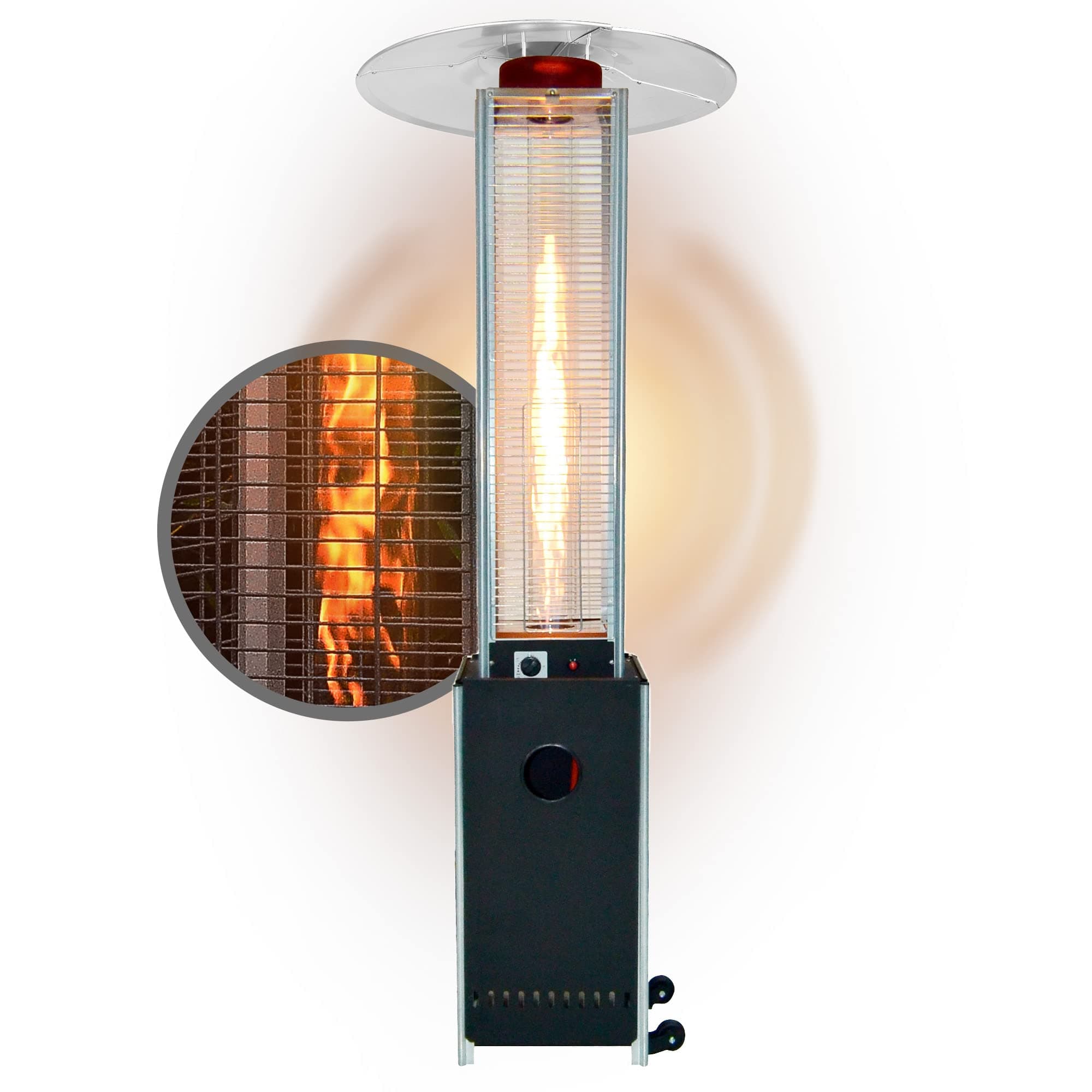 APANA Gasheizer 12,5kW Bellamente Cristal – Gas Heizpilz in Anthrazit mit Transportrollen – Terrassenheizer mit Umkippsicherung & Abschaltautomatik – Outdoor Heizstrahler für Garten & Balkon Anthrazit (Pantone 419u) Angebot bei HelloDeals
