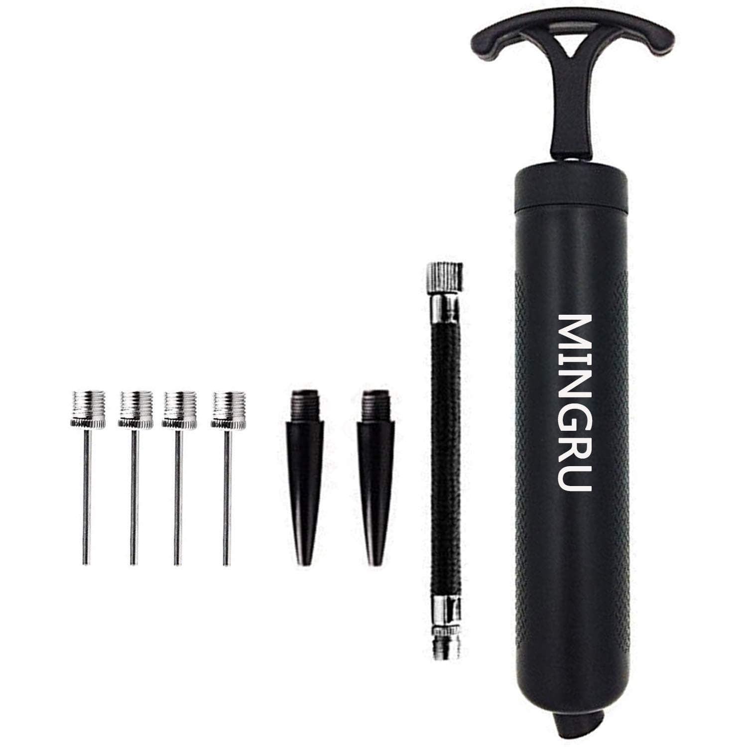 Ballpumpe für Basketball, Fußball, Volleyball, Rugby, Wasserball, Poloball und andere aufblasbare Produkte, Luftpumpe, Nadeln und Düsen inklusive Schwarz 20,3 cm/8" Angebot bei HelloDeals