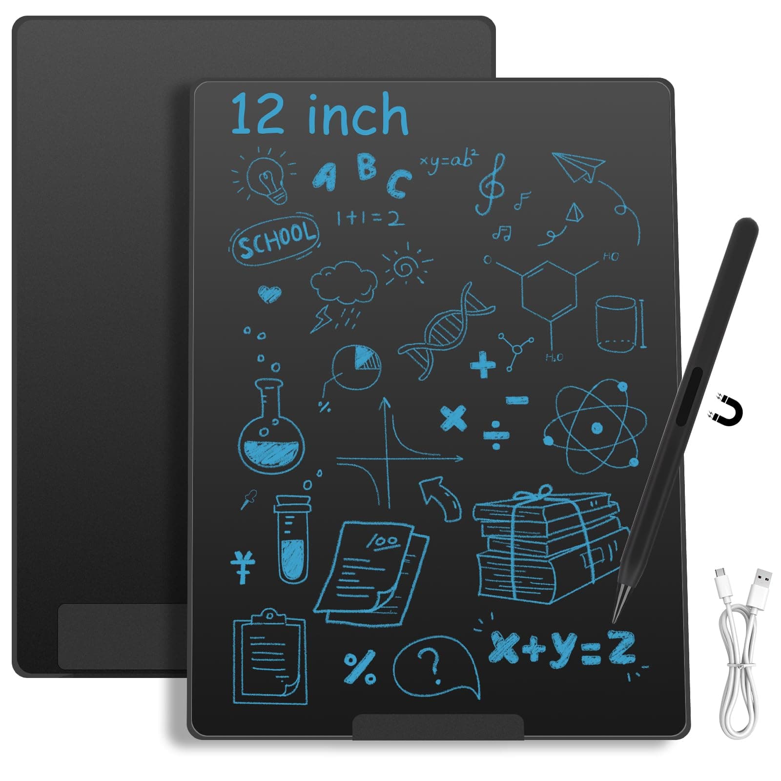 Czemo LCD Schreibtafel Erwachsene 12 Zoll,Rechargeable,Wiederverwendbar LCD-schreibtafeln Erwachsene, mit Löschfunktion,Digitales Schreibtablett Zaubertafel für Büro,Klassenzimmer,Memo,Skizzen Angebot bei HelloDeals