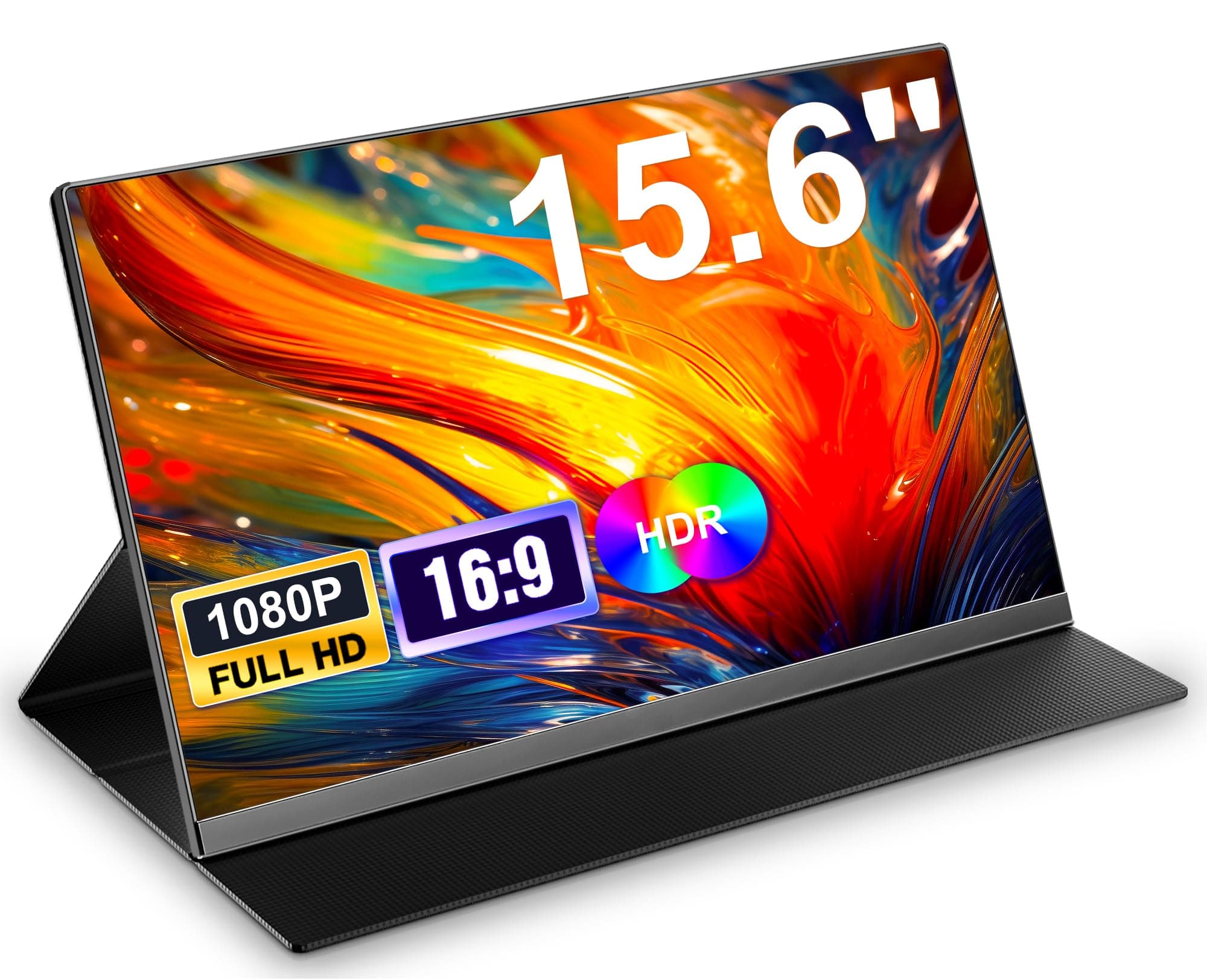 15,6'' Portable Monitor, 1080P FHD Tragbarer Monitor mit Schutzhülle, Tragbarer Mobiler IPS Bildschirm mit Lautsprechern, Ultra-Dünner Zweitbildschirm für Laptop/PC/Mac/Xbox- USB-C & HDMI Anschluss 15.6'' Portable Monitor Angebot bei HelloDeals