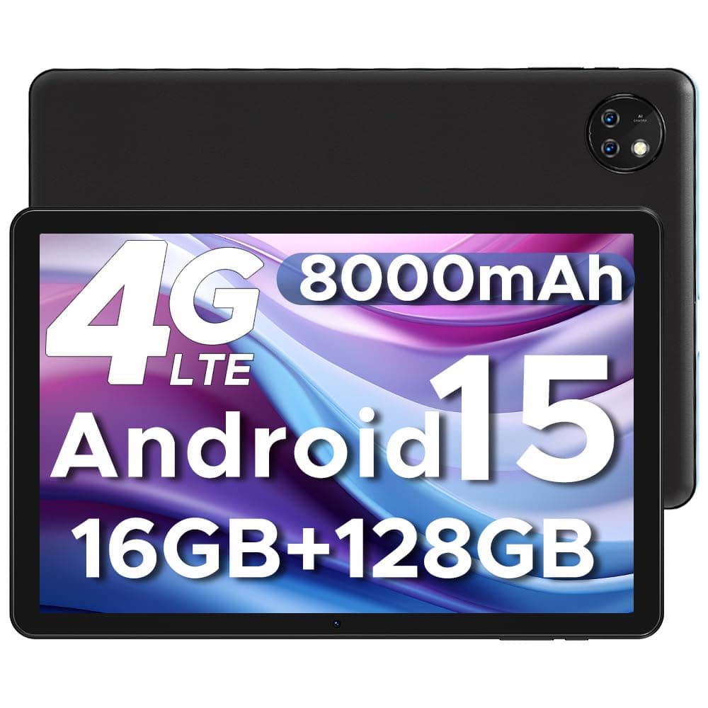 DOOGEE T10W Android 15 Tablet 10 Zoll 16GB RAM +128GB ROM (2TB TF) 2025 Neueste Tablet mit SIM Card Slot, 8000mAh Gaming Tablets Android 4G LTE/5G WiFi, Dual Kamera, BT5.0/ OTG/Face ID/USB Type C T10W(Schwarz) Angebot bei HelloDeals