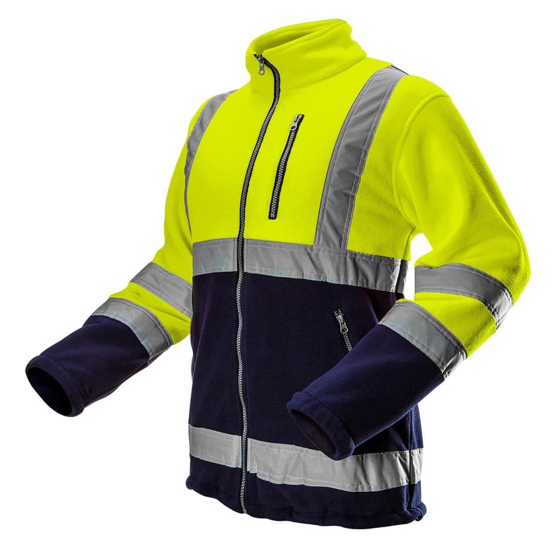 NEO TOOLS Herren Warnschutz Arbeitsjacke Warn Fleece Jacke (Gr. S - XXL) (Orange/Gelb) | oder Set mit Thermo wasserdichte Hose | Warme, Bequeme und Leichte Jacke XL Gelb Angebot bei HelloDeals
