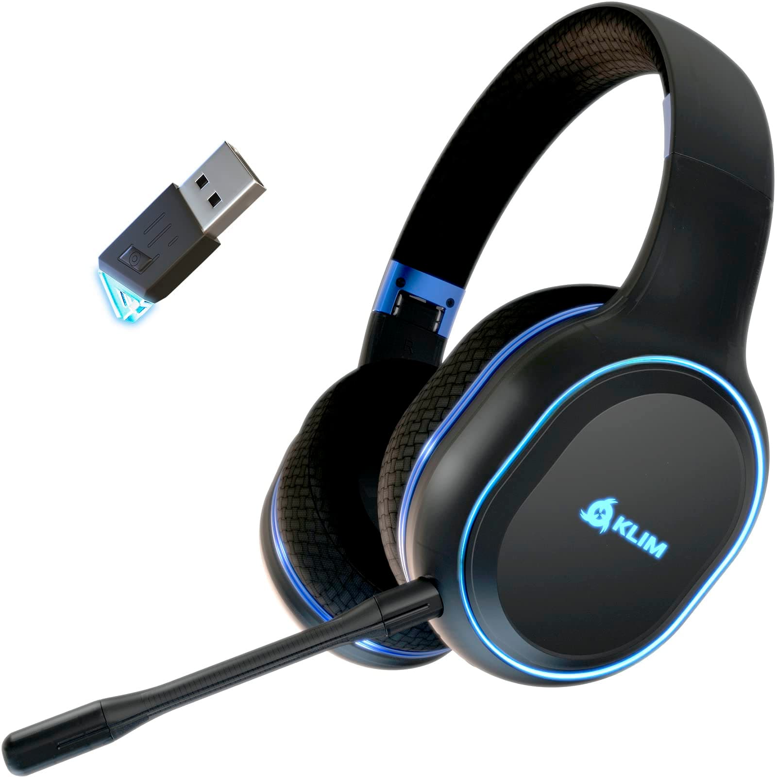 KLIM Lynx - kabelloses Gaming Headset für PS4 PS5 PC - Niedrige Latenz, leicht, Bluetooth mit Mikrofon - 3D Surround Sound, RGB Beleuchtung (Generalüberholt) Angebot bei HelloDeals