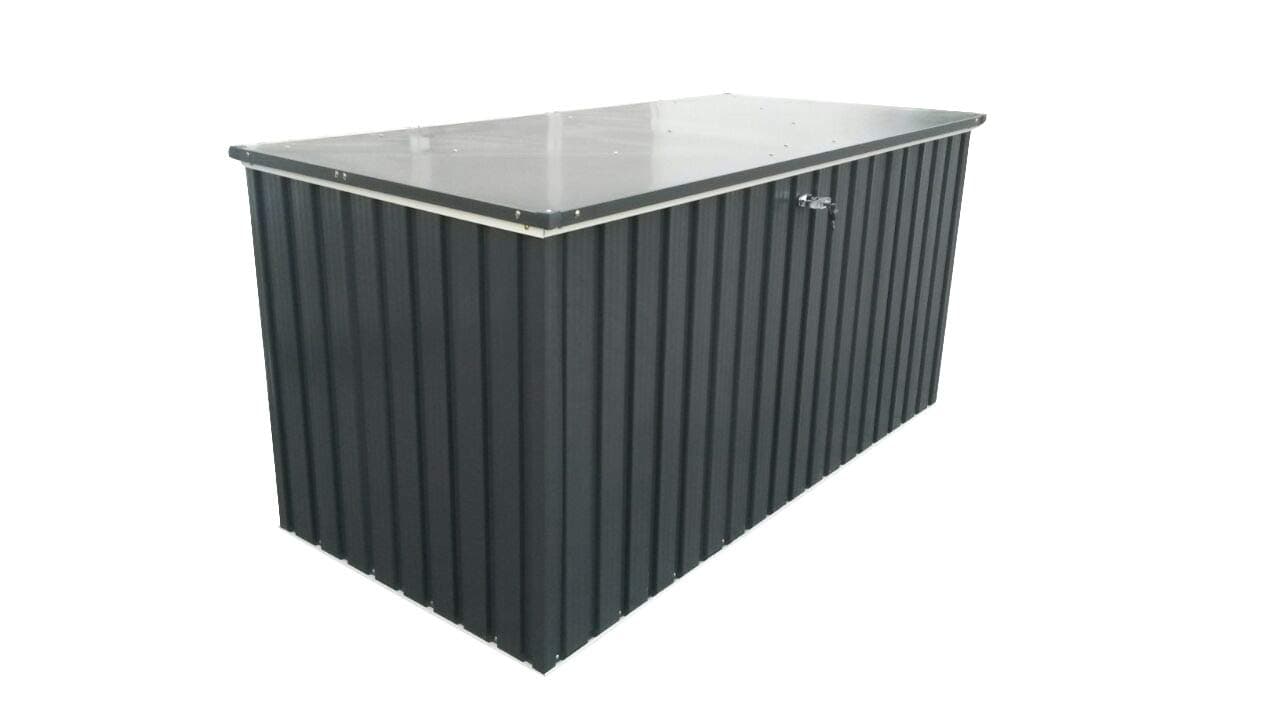 Duramax DH 1.9 (1450 L) Kissenbox aus Metall mit hydraulischer Gasdruckfeder und Vorhängeschlossöse, Terrassenbox und Gartenmöbelaufbewahrung für den Außenbereich, Anthrazit 1450L Anthrazit Angebot bei HelloDeals