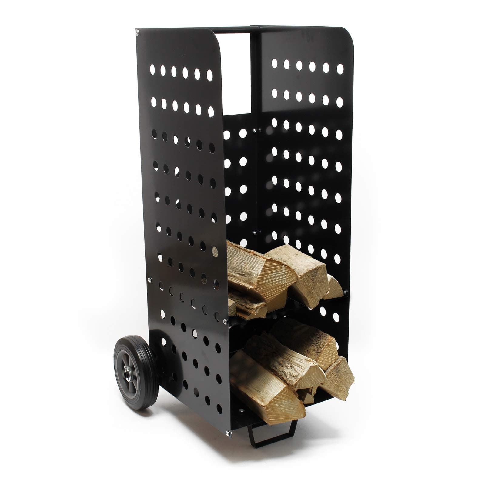 Wiltec XL Kaminholzwagen 53 x 36 x 106 cm, für 100 kg Holz, Holzwagen Kaminholzkorb mit stabilen vollgummierten Rädern extragroß Angebot bei HelloDeals
