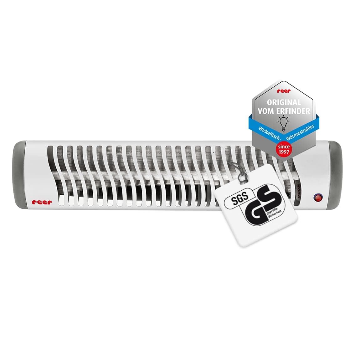 reer EasyHeat Wickeltisch-Wärmestrahler | Wand-Heizstrahler für den Wickeltisch | Wärmelampe fürs Baby | Baby Erstausstattung | 230V/500W | Weiß Angebot bei HelloDeals