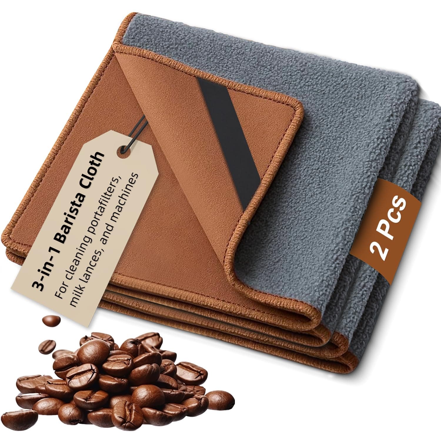 2 Stück Barista Tuch Set, 30x30cm Mikrofasertücher, Doppelseitige Microfasertücher, Barista Zubehör für Reinigung der Dampflanze Siebträger, Kaffeemaschine Reinigungstuch, Saugstark Tücher Angebot bei HelloDeals