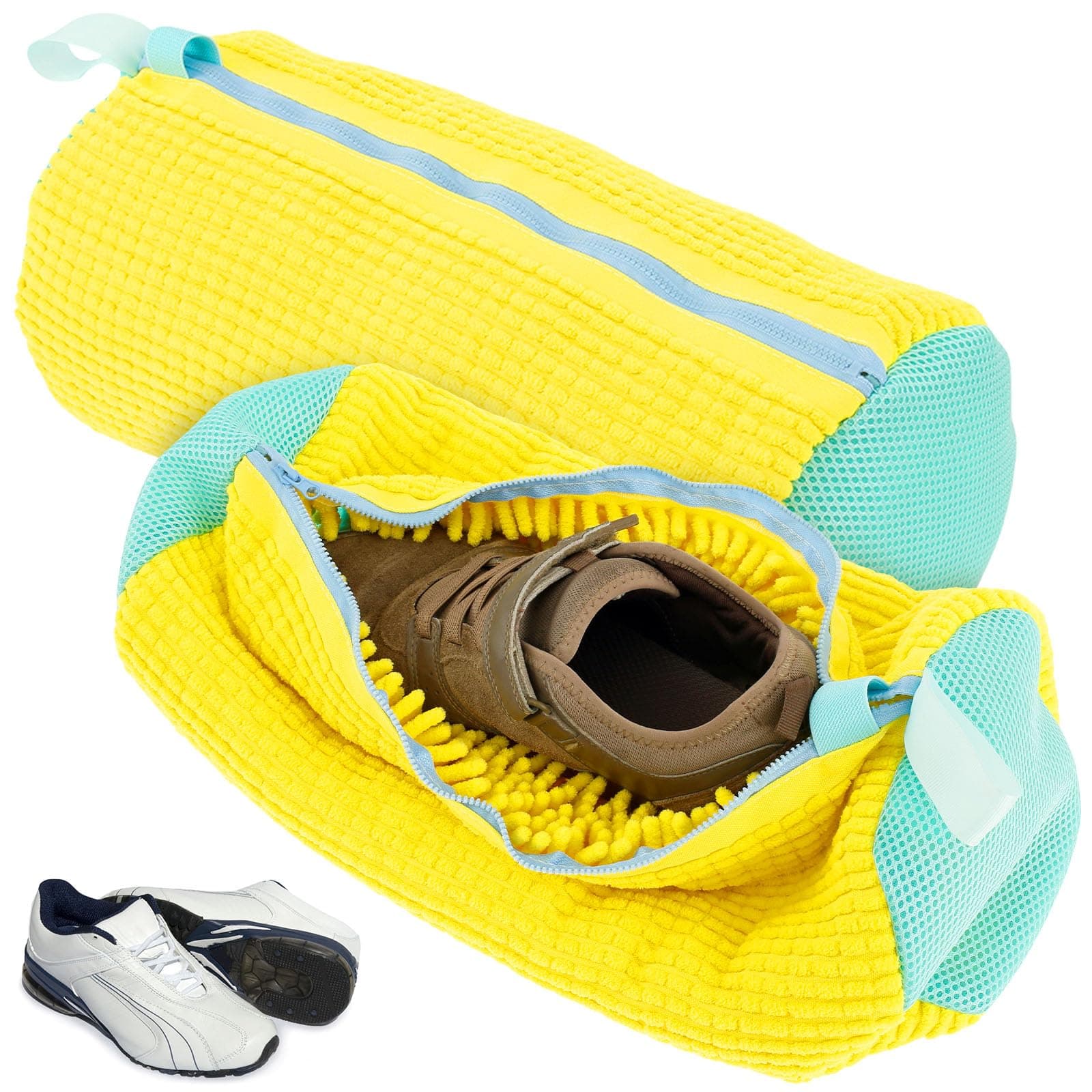 2 Stück Schuhwaschbeutel Waschmaschine Schuhwaschbeutel 39 * 19cm, Schuhe Waschbeutel, Wiederverwendbarer Waschbeutel, Mit Reißverschluss Schuhe Wäschesack, Netzschuhe Wäschesack für Sneaker(Gelb) Angebot bei HelloDeals