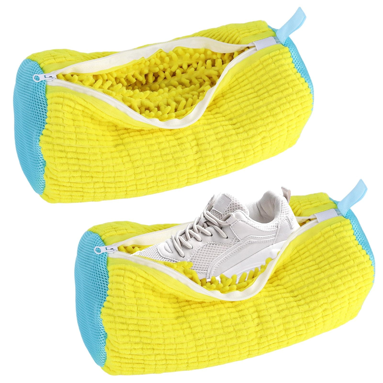 FYSL 2er Pack Schuhwaschbeutel für Waschmaschine, Schuhe Waschbeutel, Wiederverwendbar & Reißfest - Schont Schuhe & Verhindert Beschädigungen (Gelb) Angebot bei HelloDeals