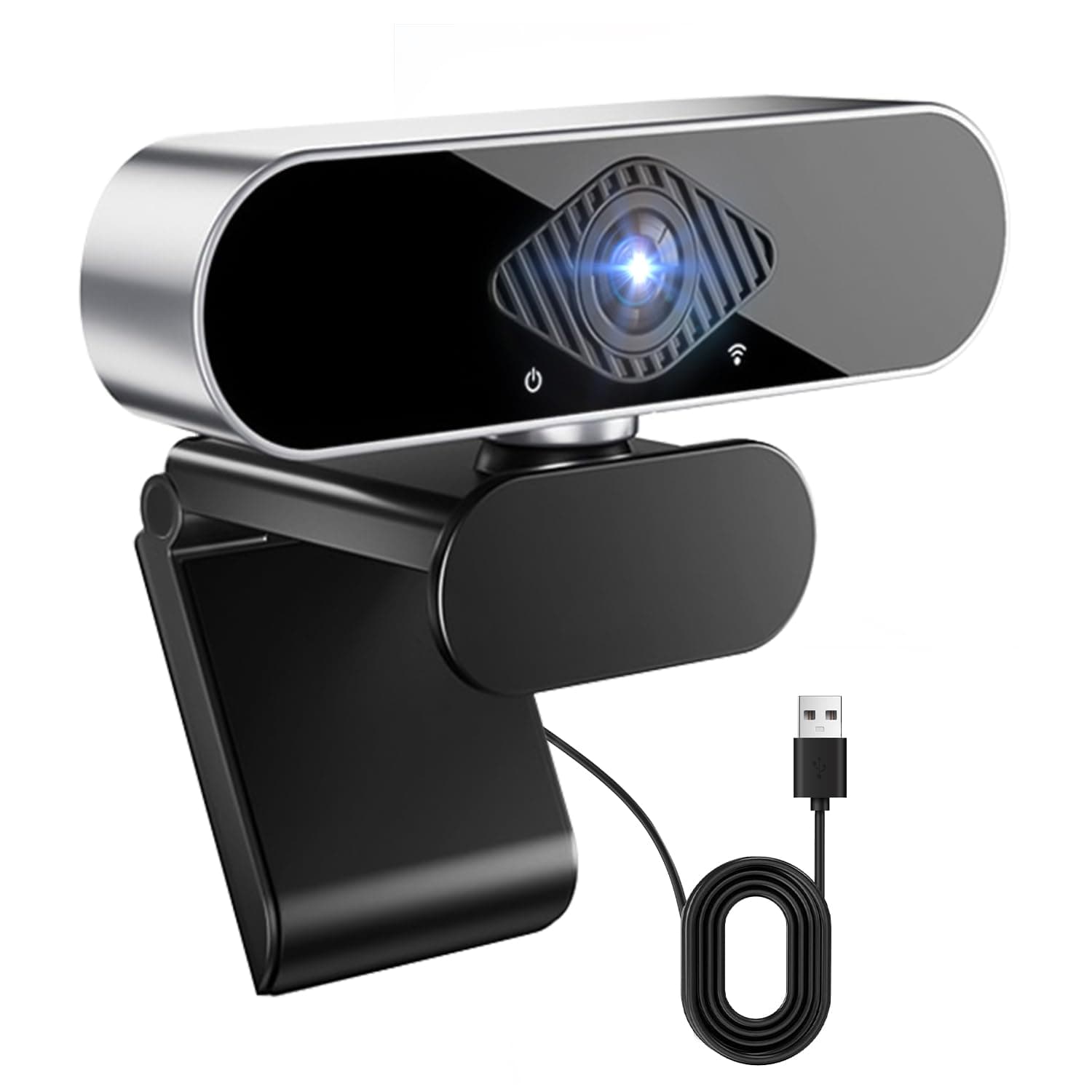 Webcam mit mikrofon Kamera pc cam, 1080p HD Mini Facecam Videokonferenz, 360° verstellbar USB Web Cam Plug&Play für Konferenz Live Streaming Aufnahme Kompatibel mit Skype/Zoom/YouTube Angebot bei HelloDeals